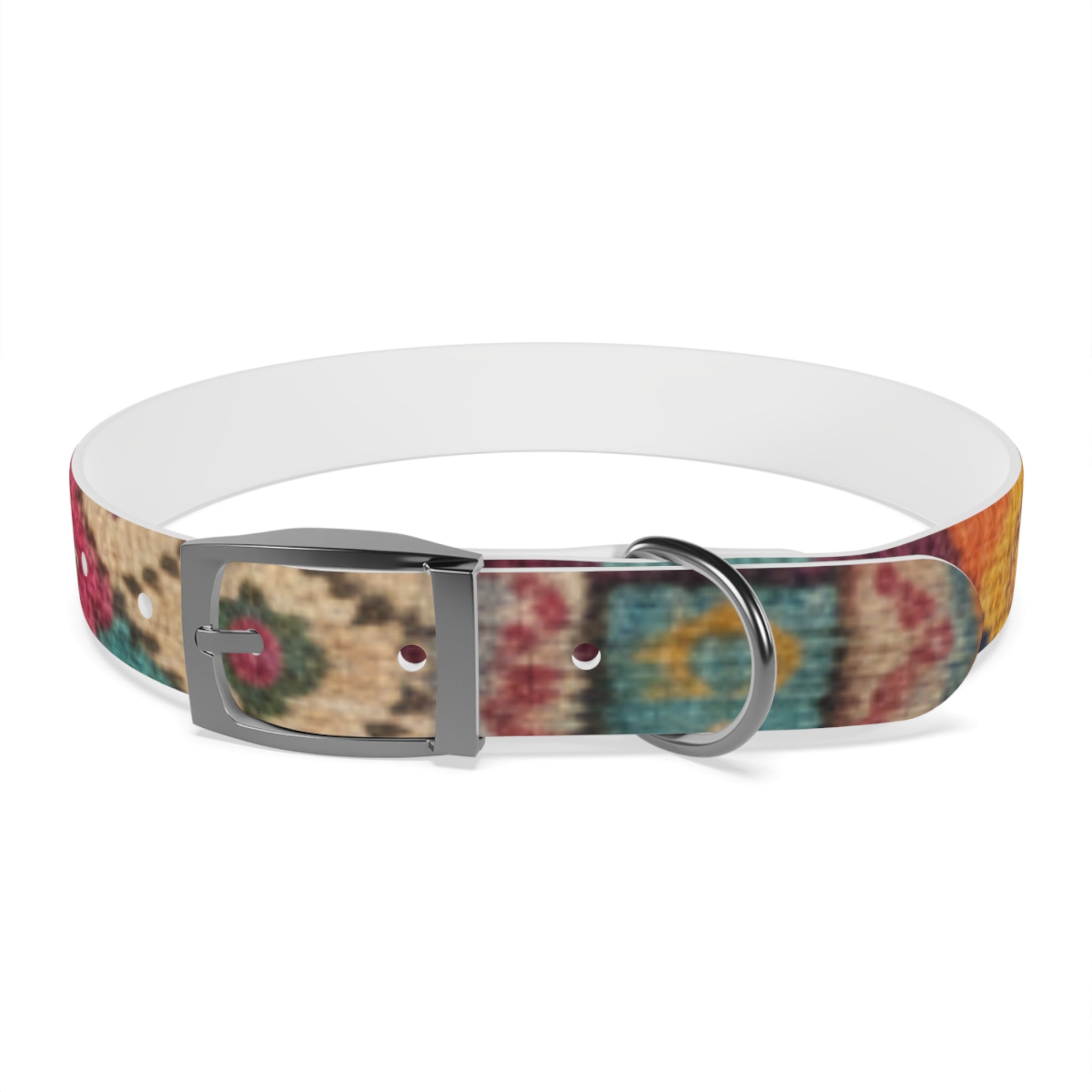 Boho Ikat Pattern Dog Collar | Colorful Southwestern Print
