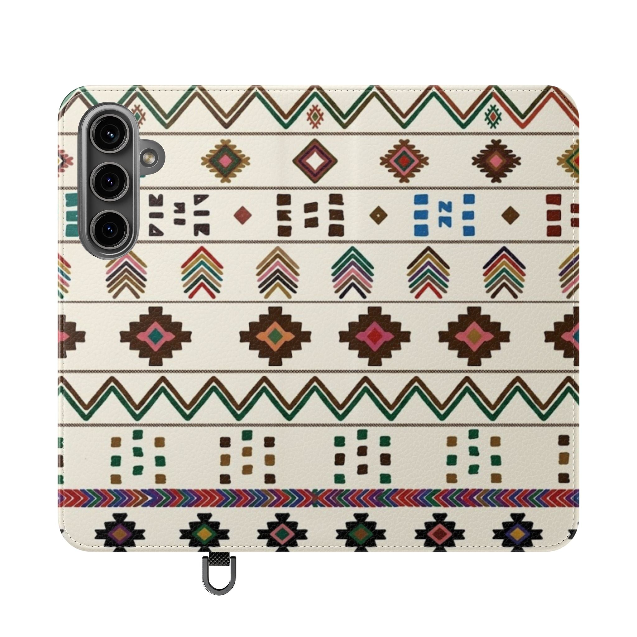 Southwestern Aztec Pattern Flip Case | Tribal Phone Wallet, Card Slots