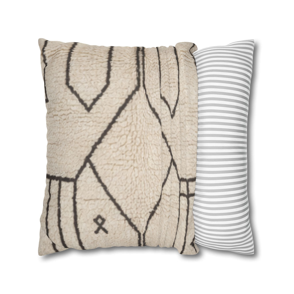 Neutral Tribal Geometric Pillowcase Spun Polyester Square Pillowcase | Boho Accent