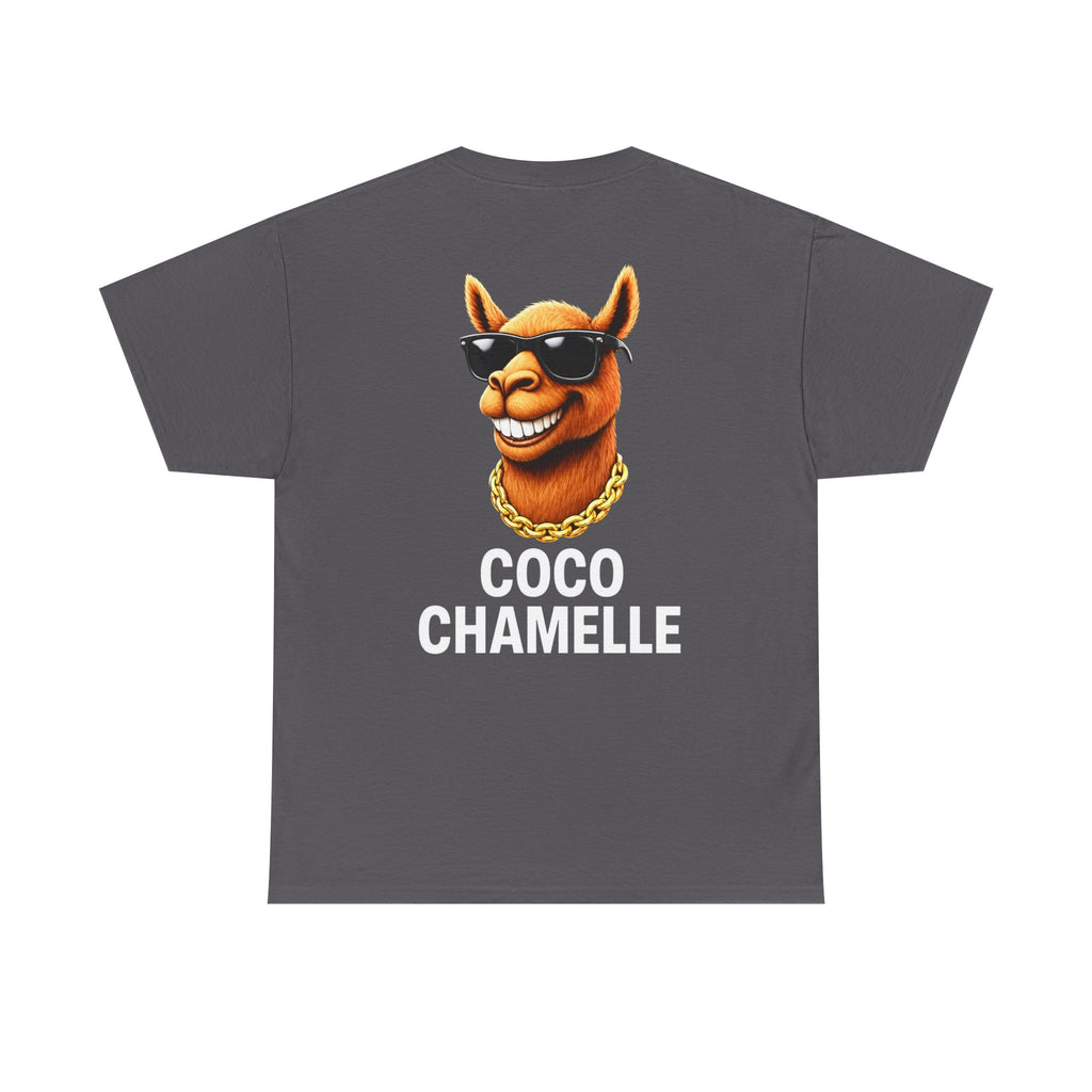 Coco Chamelle Tee Shirt - Cool Camel with Sunglasses & Gold Chain