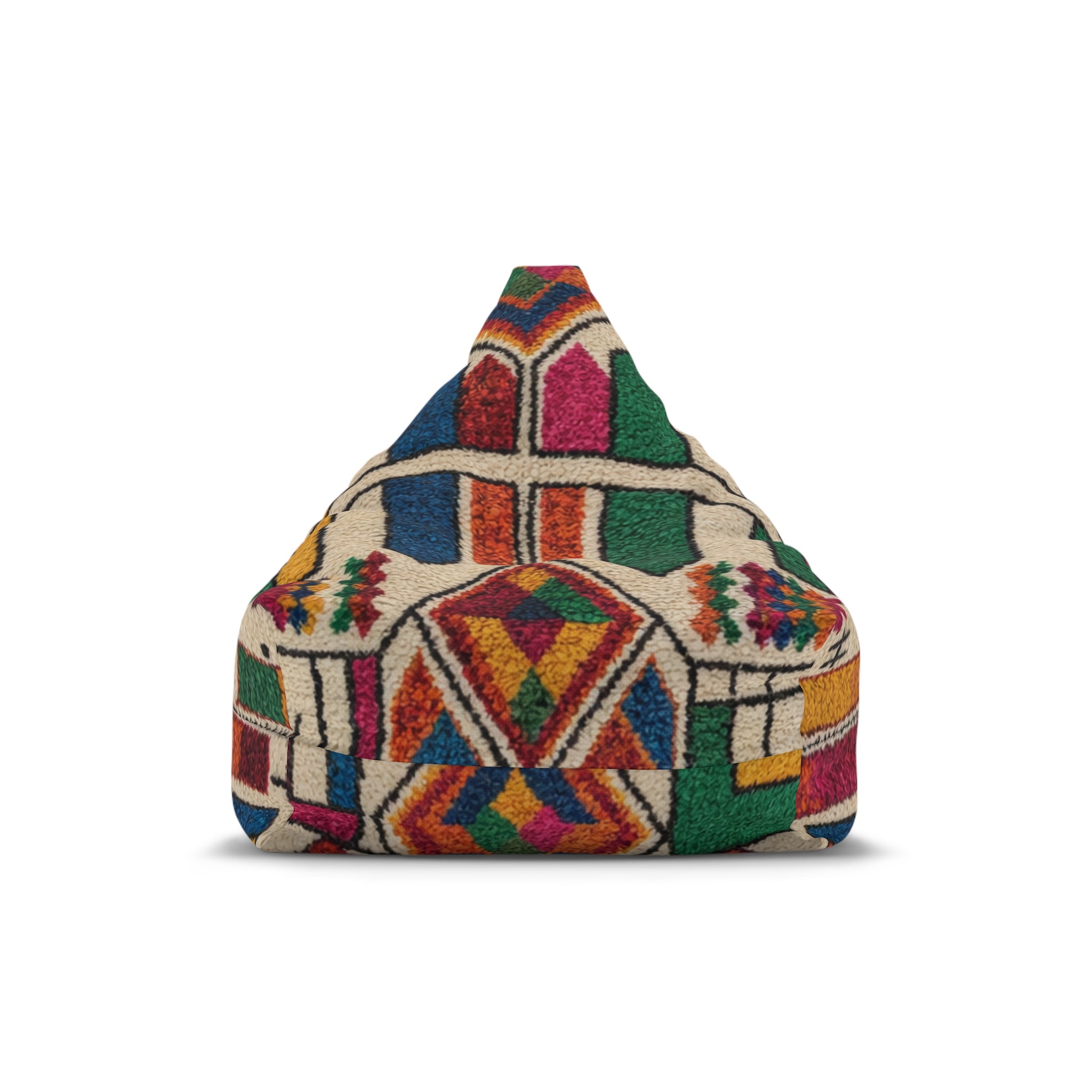 Colorful Moroccan Pouf Bean Bag Chair Cover | Boho Tribal Home Decor