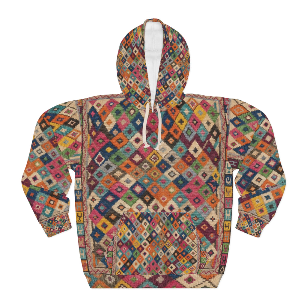 Colorful Kilim Diamond Pattern Hoodie | All-Over Print