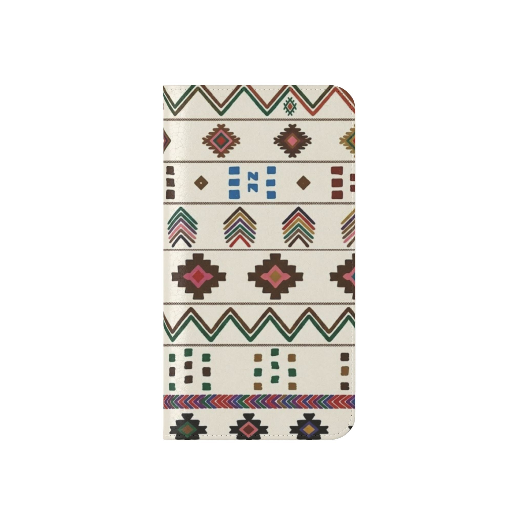 Southwestern Aztec Pattern Flip Case | Tribal Phone Wallet, Card Slots