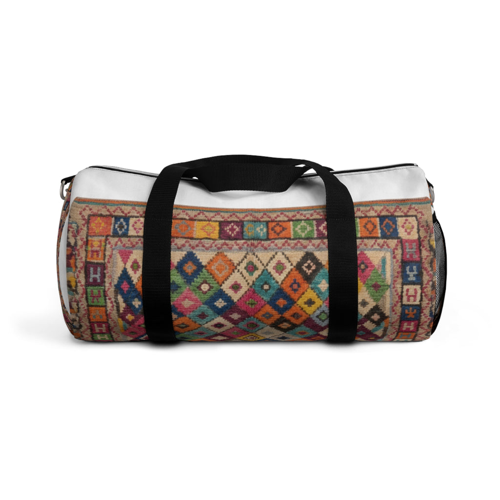 Colorful Kilim Pattern Duffel Bag | Geometric Boho Travel Bag