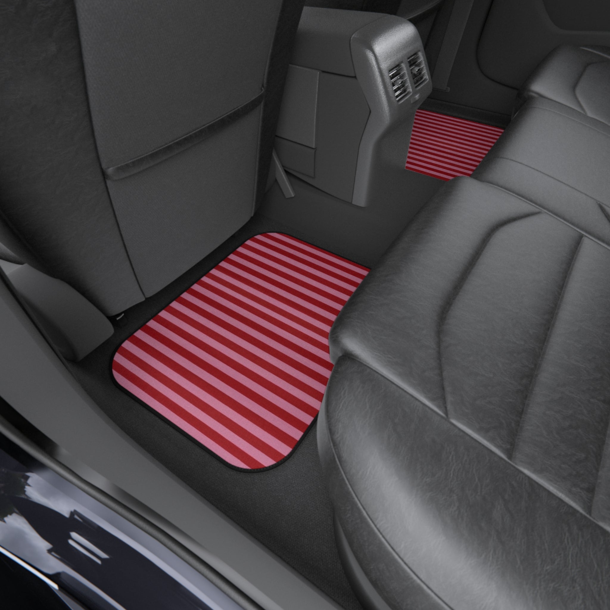 Red and Pink Stripe Car Floor Mats, Car Interiors Decoration | Gifts for Women Drivers
