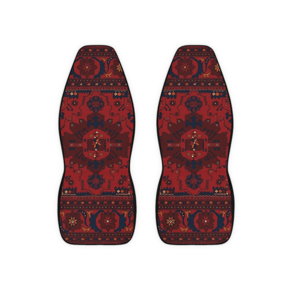 Red Persian Rug Pattern Car Seat Covers | Boho Tribal Auto Seat Protector