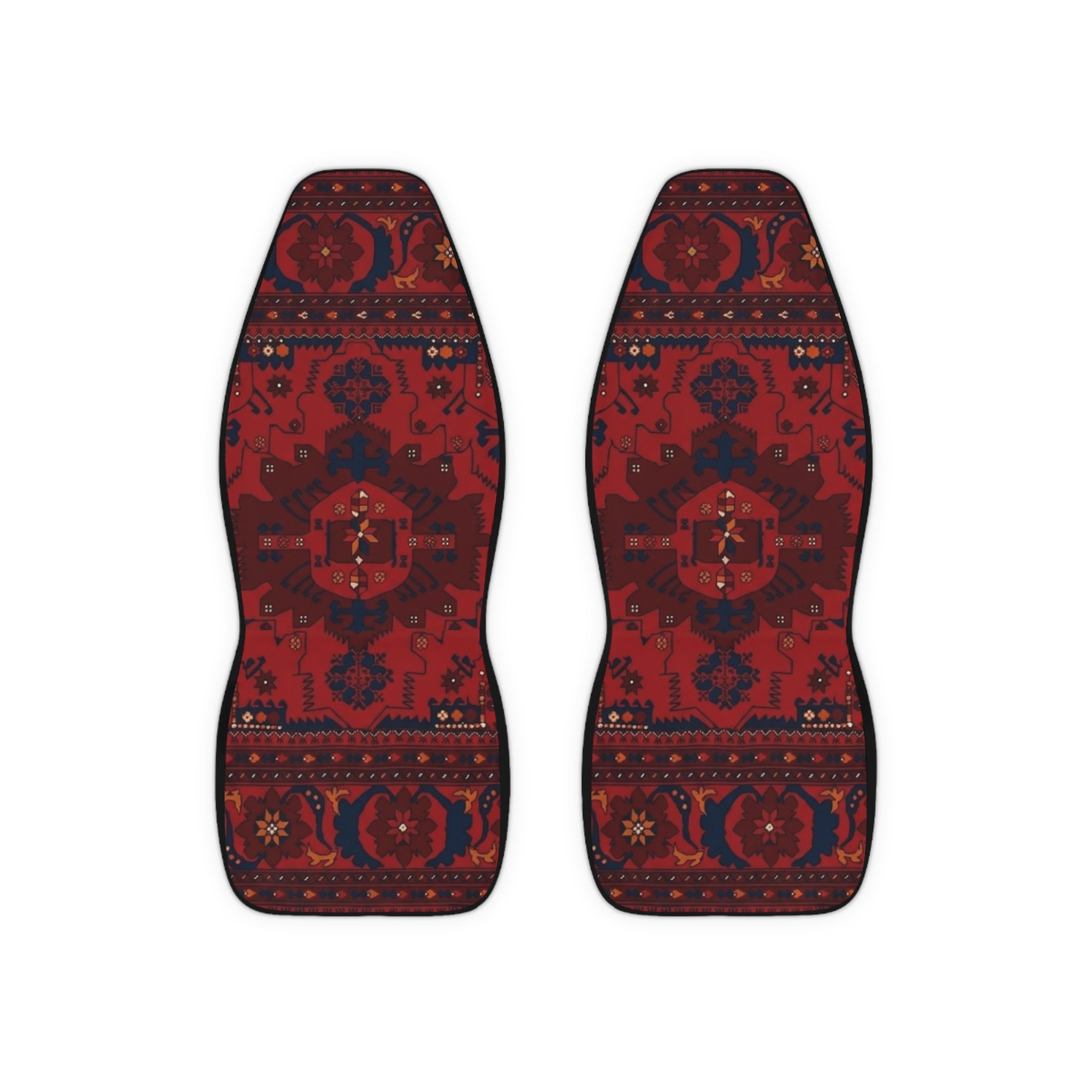 Red Persian Rug Pattern Car Seat Covers | Boho Tribal Auto Seat Protector