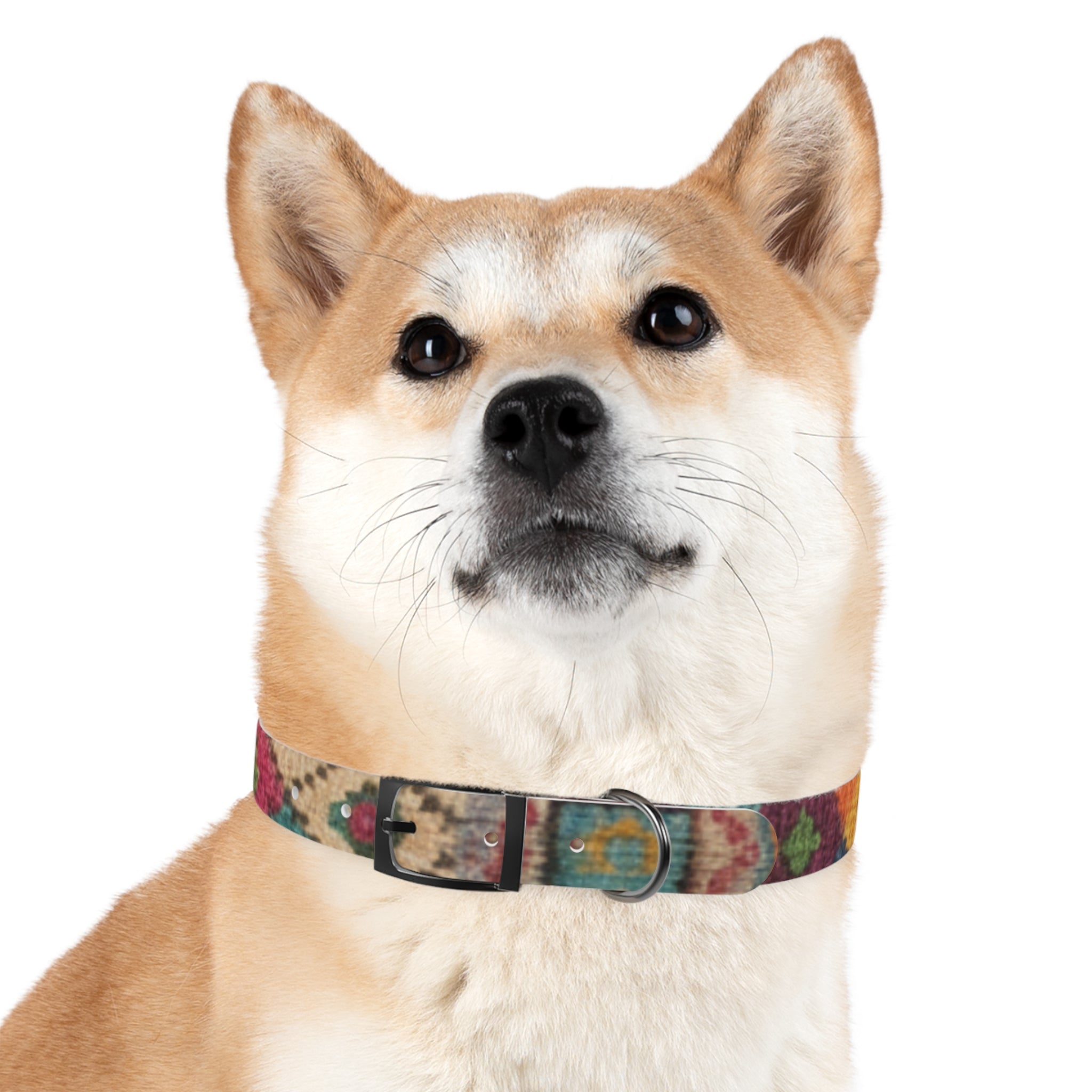 Boho Ikat Pattern Dog Collar | Colorful Southwestern Print