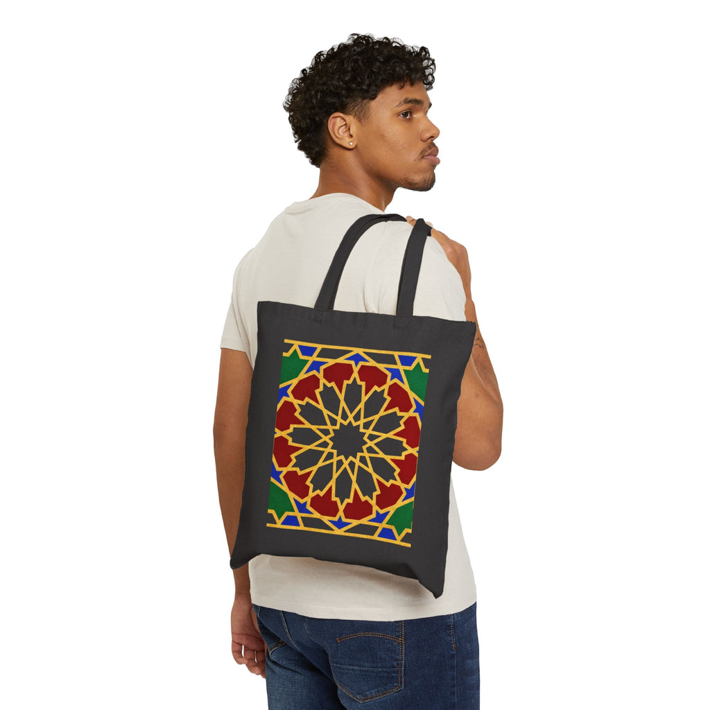Geometric Moroccan Tile Tote | Canvas Bag, Boho Pattern