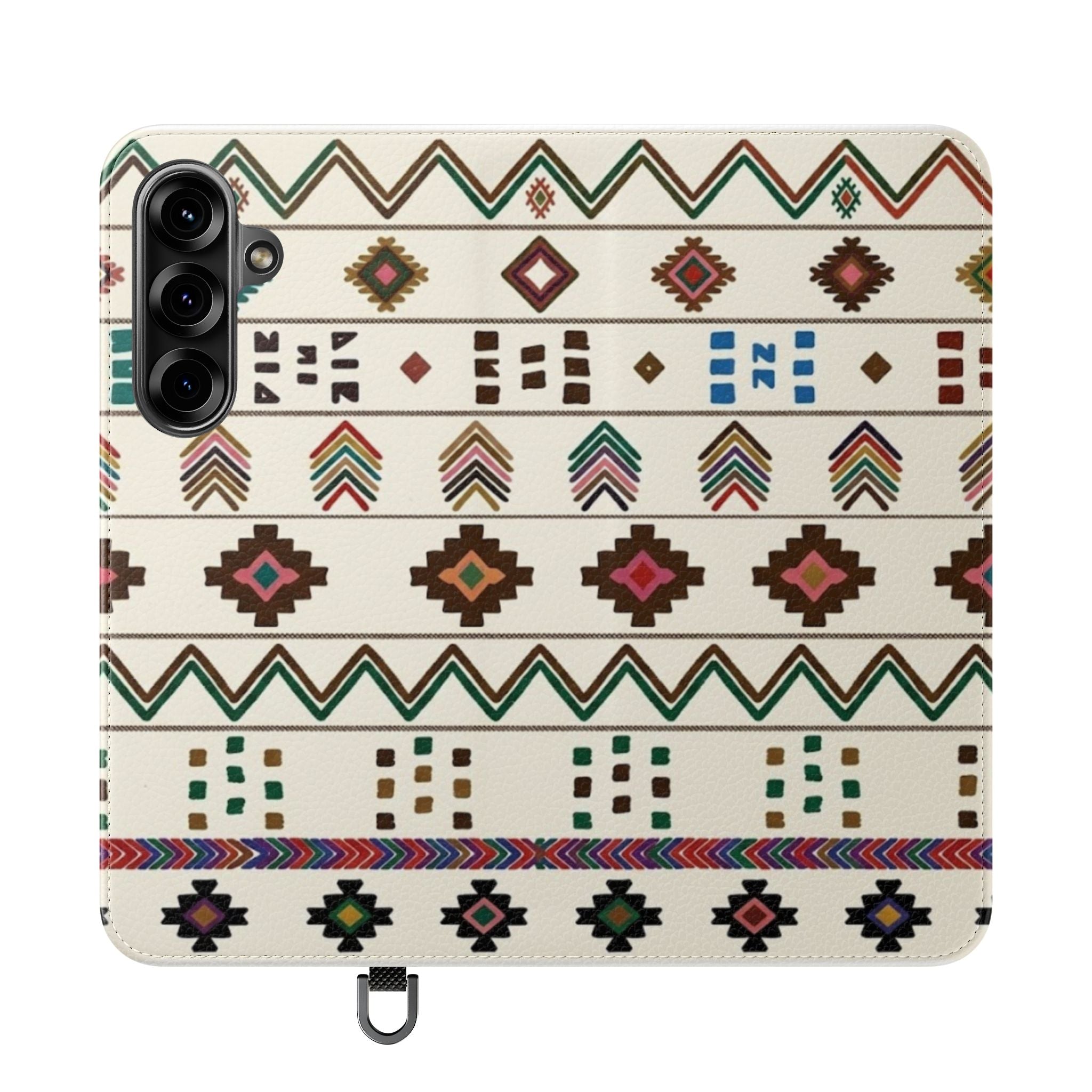 Southwestern Aztec Pattern Flip Case | Tribal Phone Wallet, Card Slots