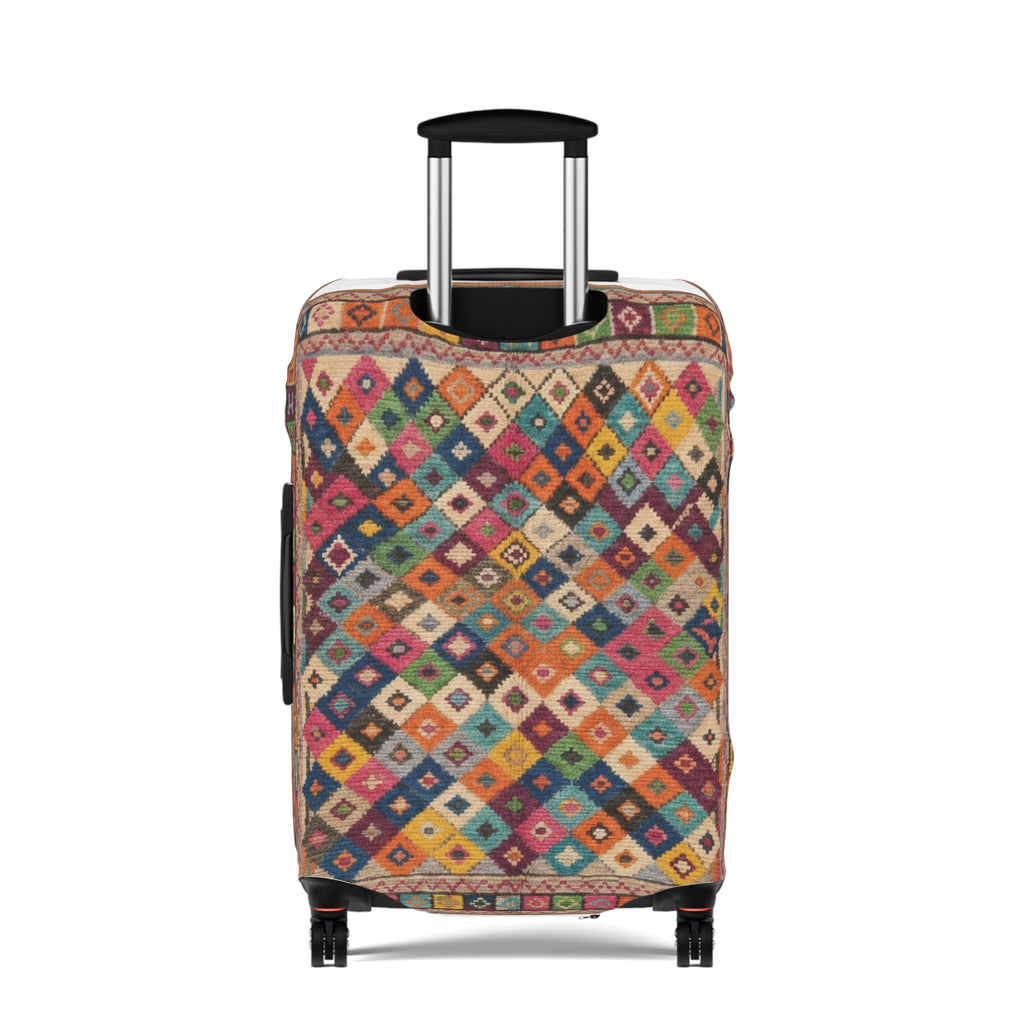 Colorful Kilim Diamond Pattern Luggage Cover | Boho Travel Accessory