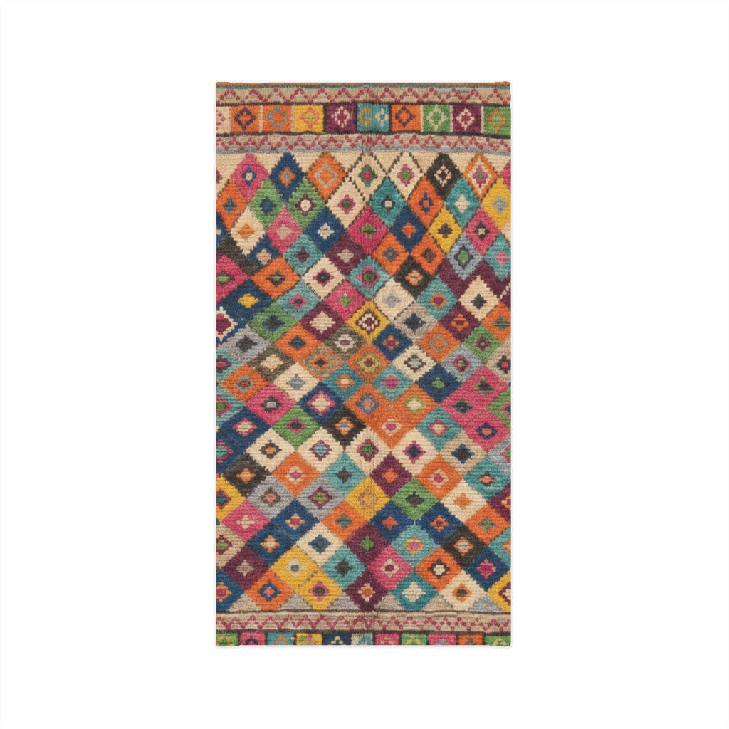 Colorful Kilim Diamond Pattern Neck Gaiter | Boho Aztec Scarf