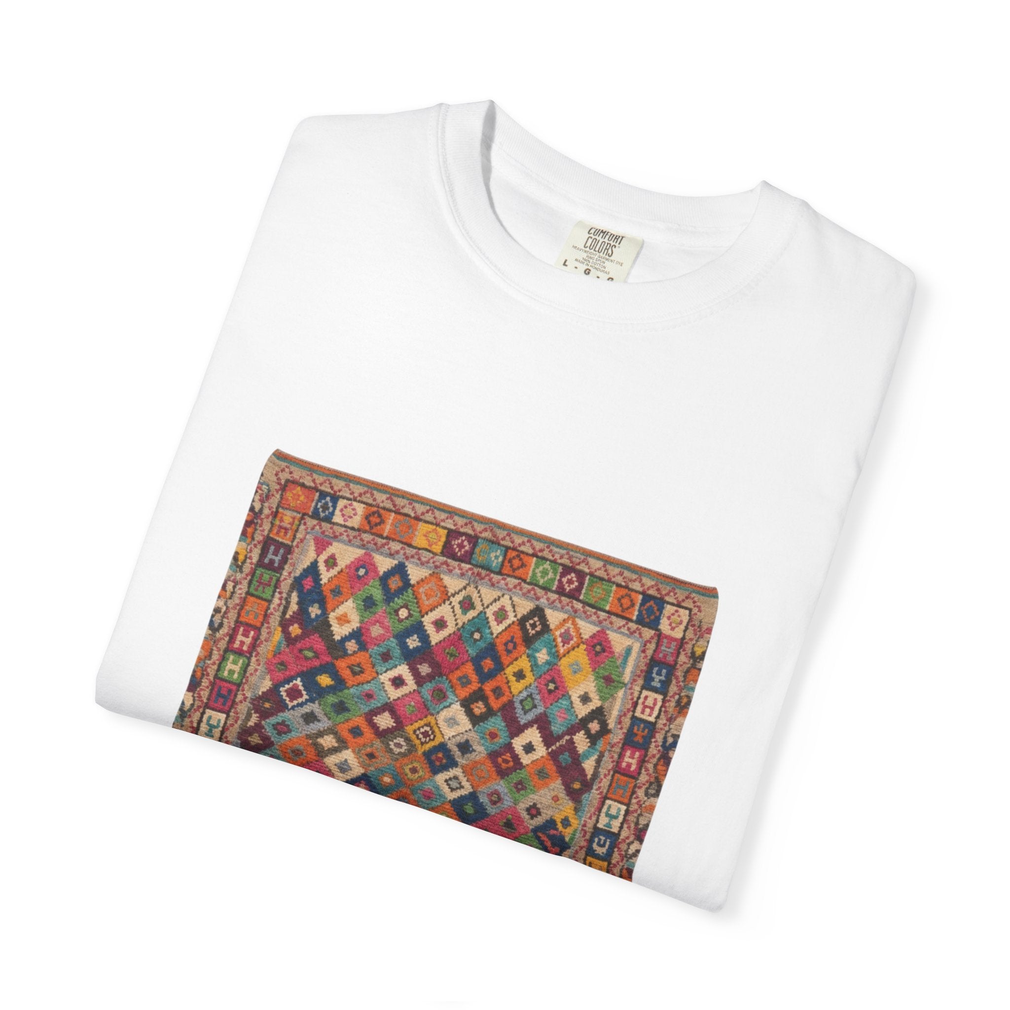 Colorful Kilim Rug Artwork T-Shirt | Geometric Ethnic Print