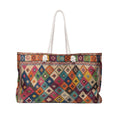 Colorful Kilim Diamond Pattern Weekender Bag | Boho Travel Tote