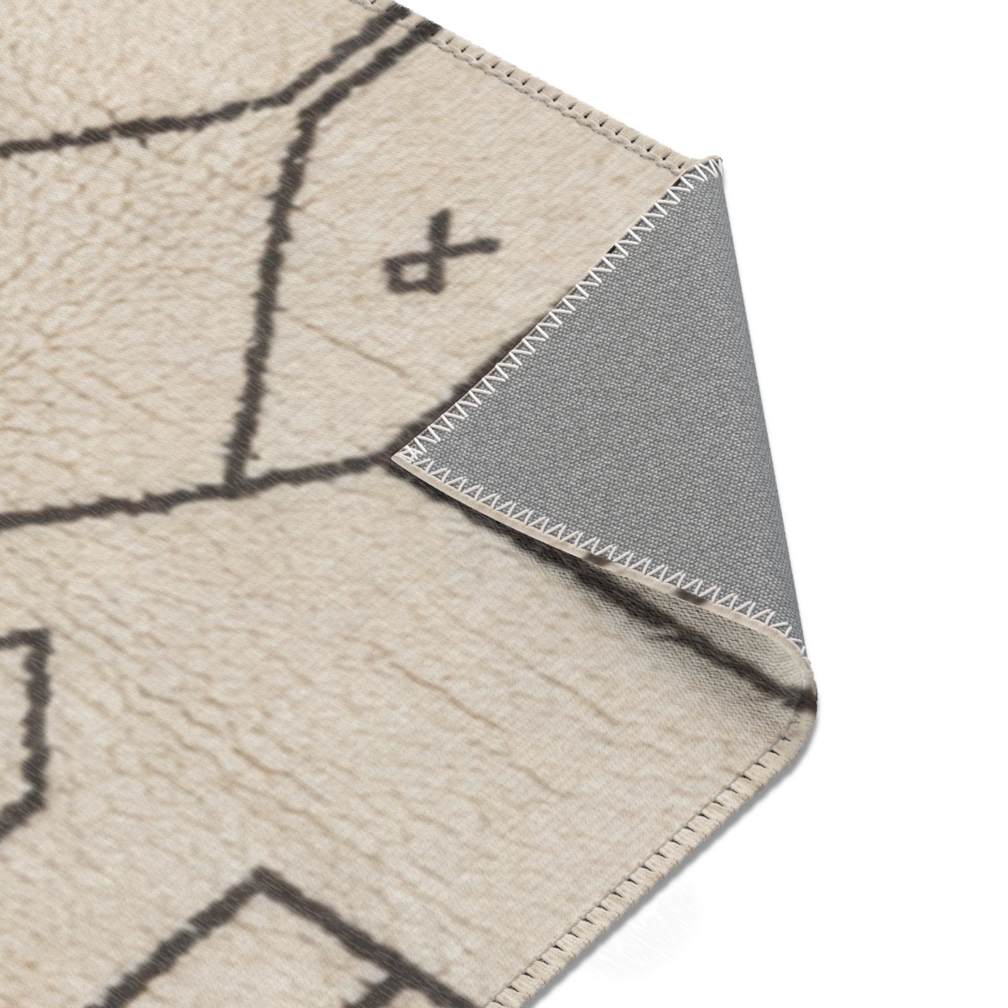 Geometric Moroccan Tile Area Rug | Neutral Boho Floor Decor