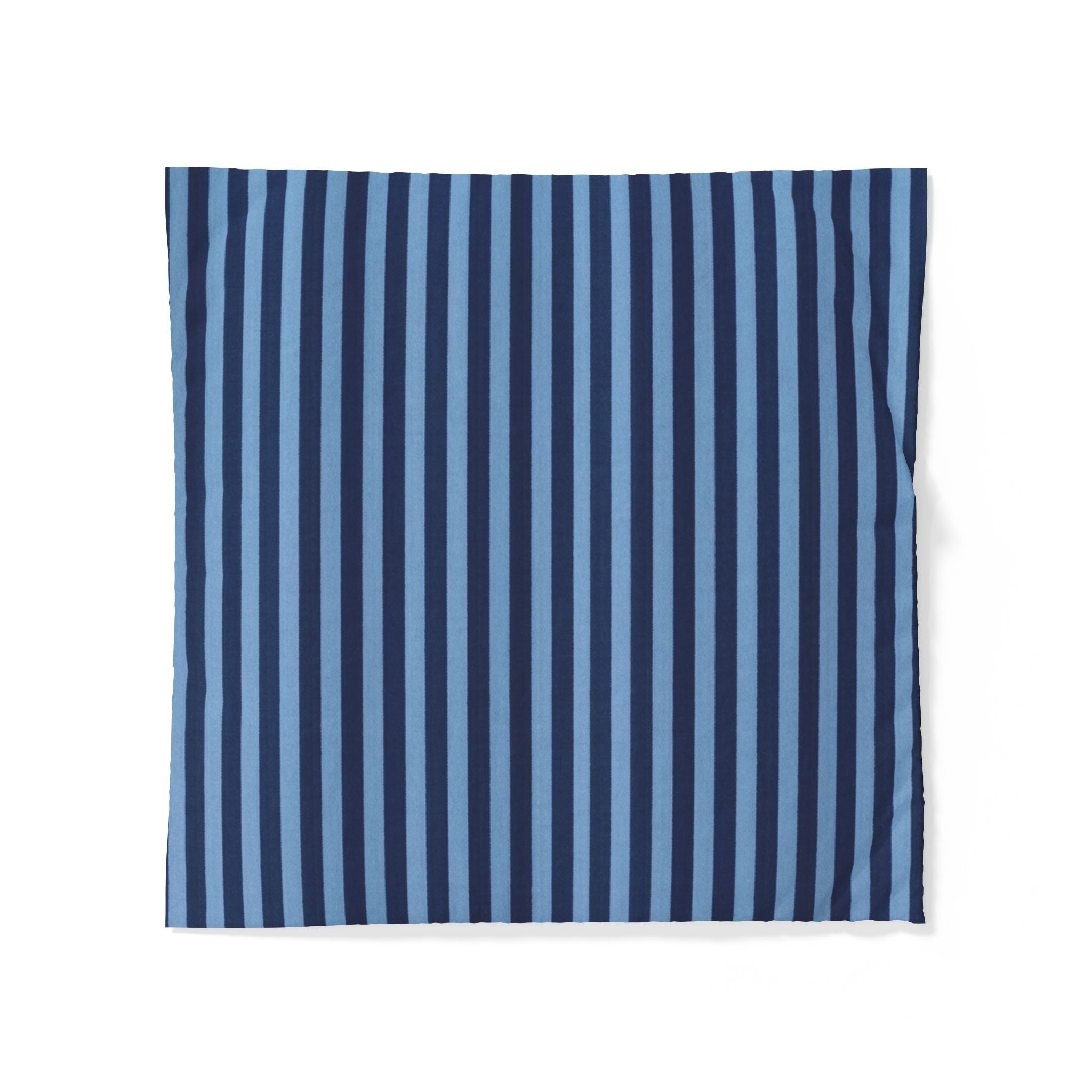 Navy Blue and Sky Stripe Cotton Duvet Cover