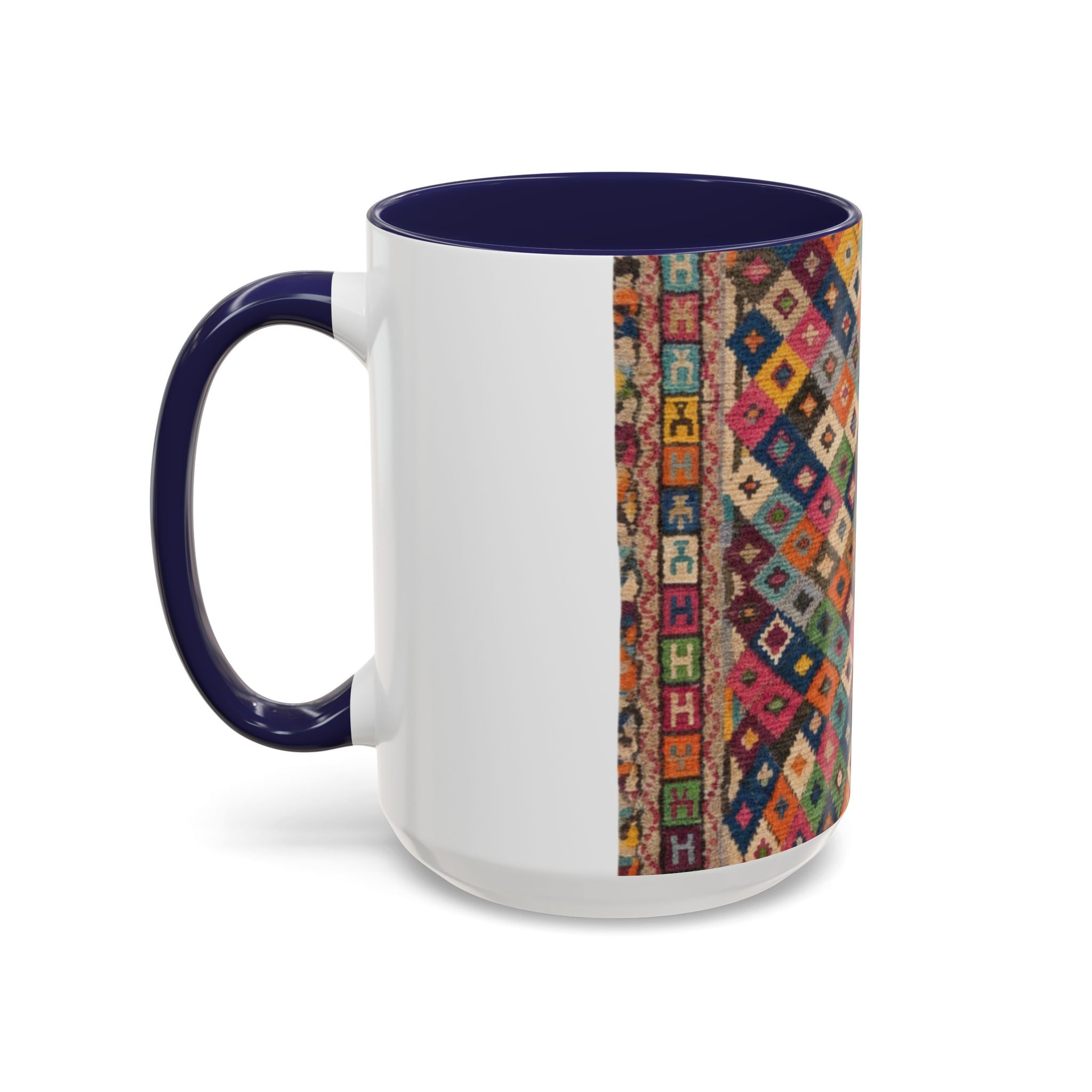 Colorful Kilim Diamond Pattern Mug | Accent Coffee Mug 11oz 15oz