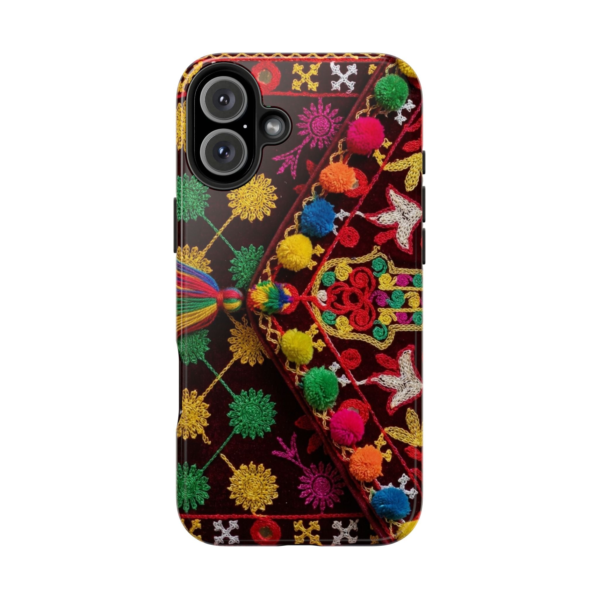 Colorful Pom Pom Pattern Phone Case | Tough Phone Case