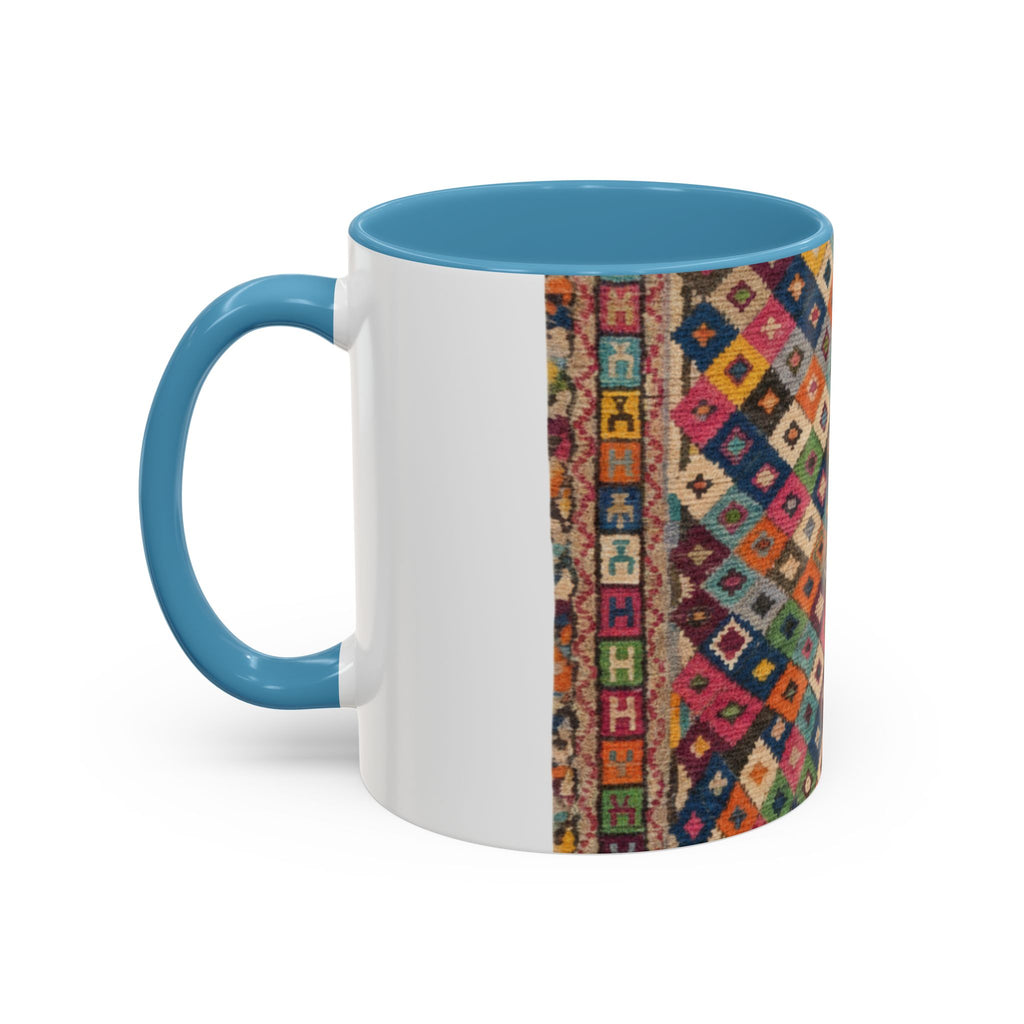 Colorful Kilim Diamond Pattern Mug | Accent Coffee Mug 11oz 15oz