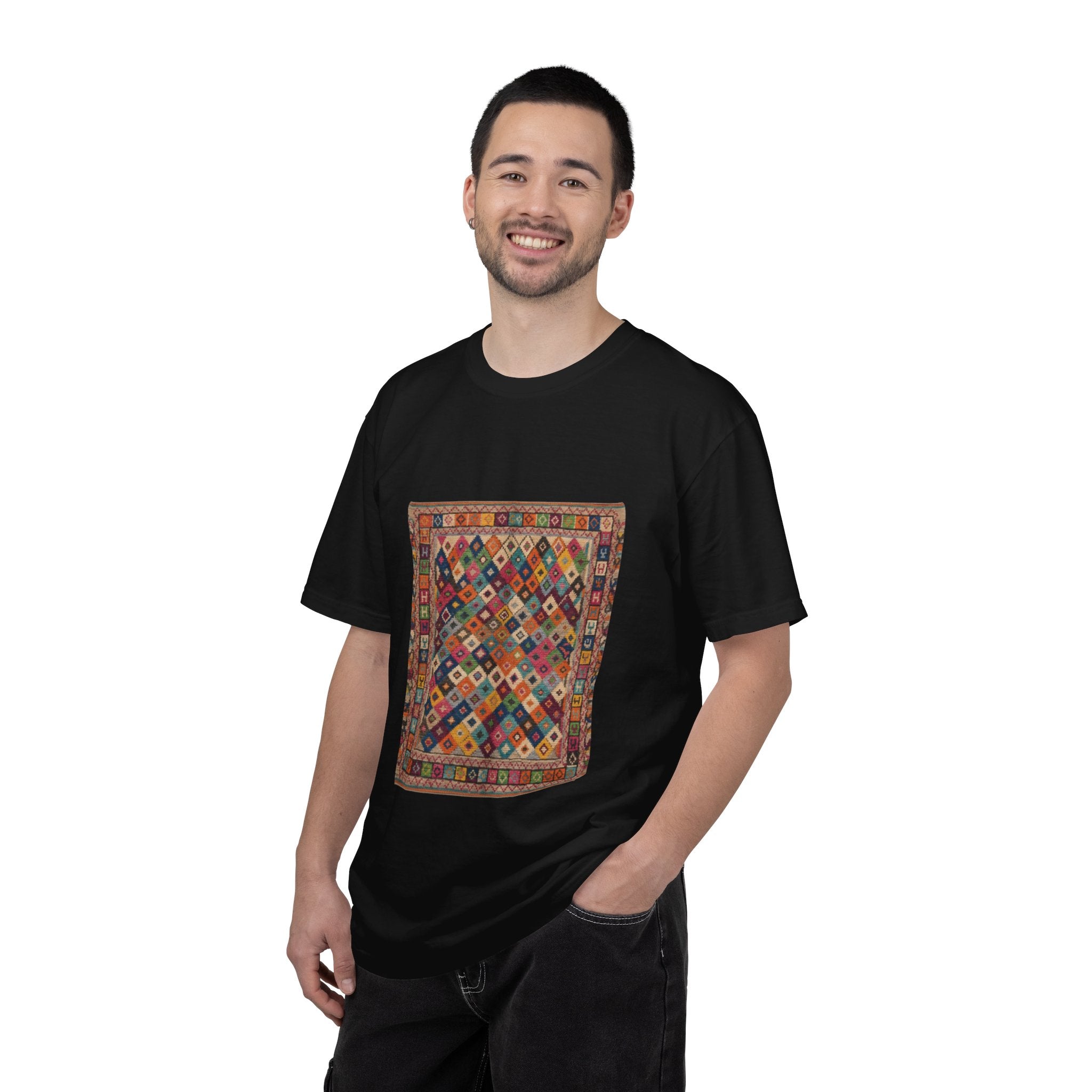 Colorful Kilim Rug Artwork T-Shirt | Geometric Ethnic Print