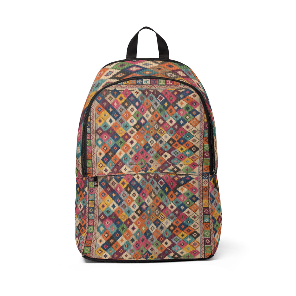 Colorful Geometric Diamond Pattern Backpack | Boho Aztec Print