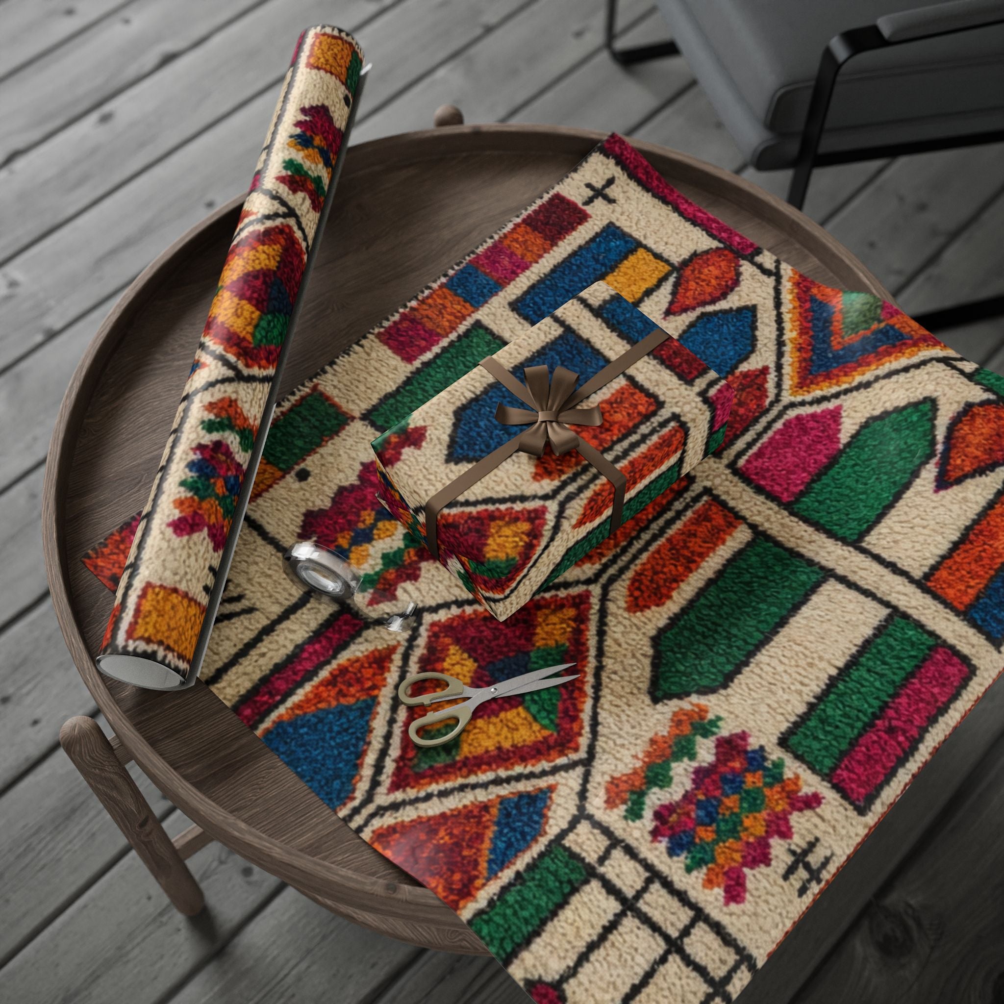 Wrapping Paper - Colorful Geometric Kente Pattern Gift Wrap