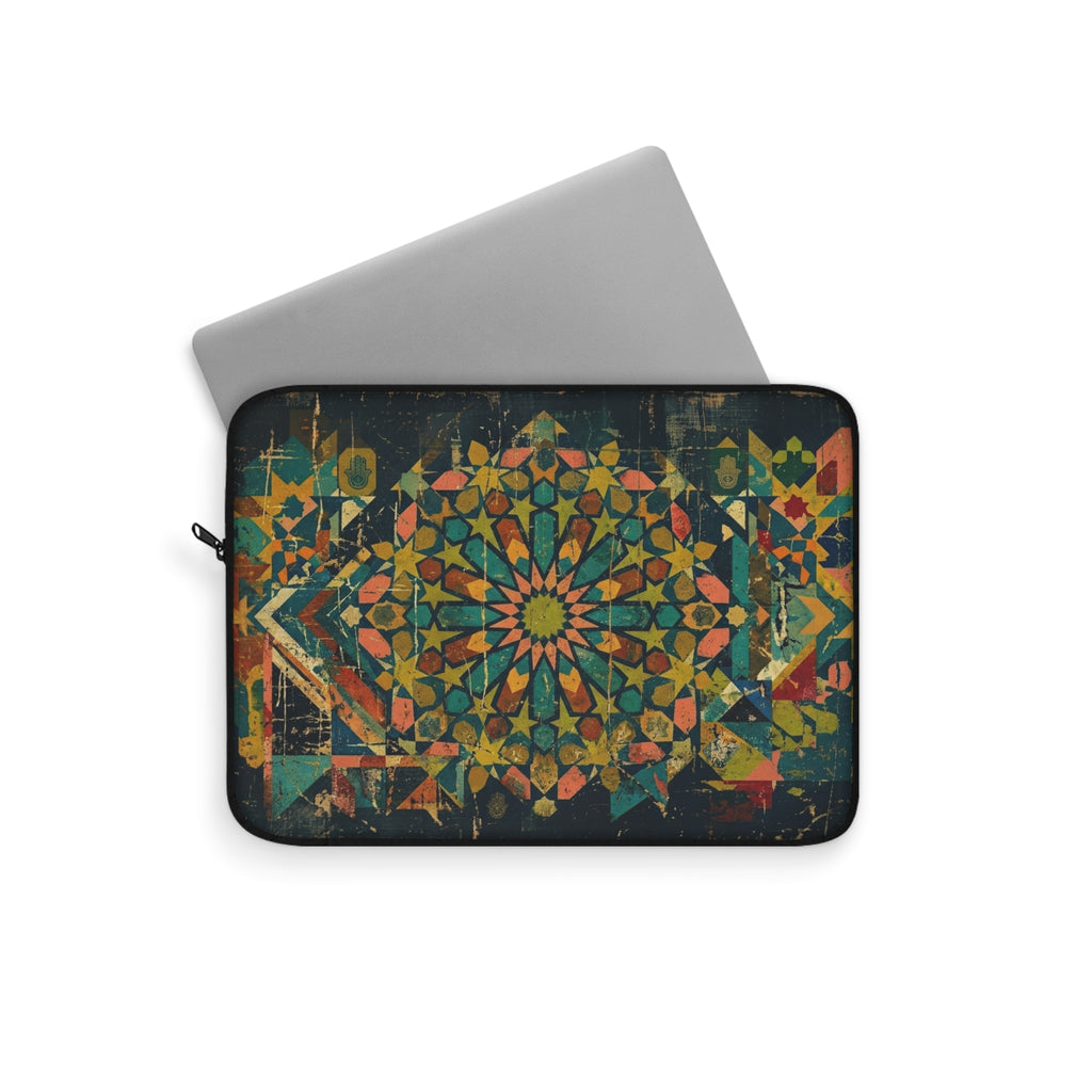 Colorful Geometric Mandala Laptop Sleeve | Boho Aztec Pattern
