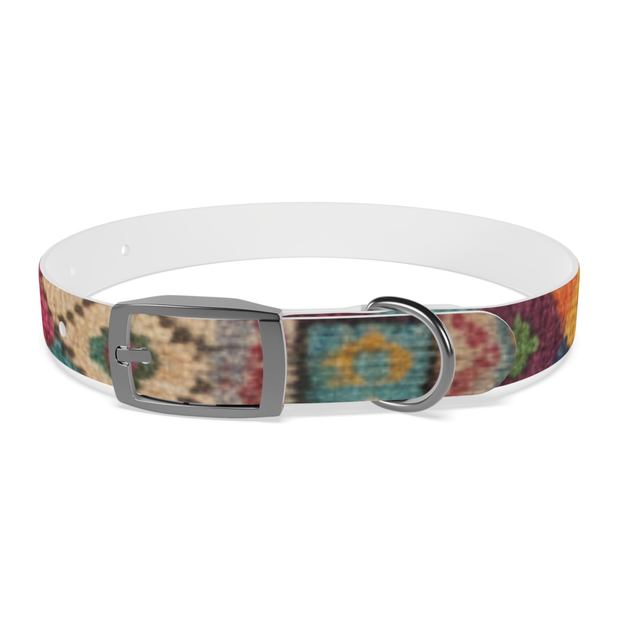 Boho Ikat Pattern Dog Collar | Colorful Southwestern Print