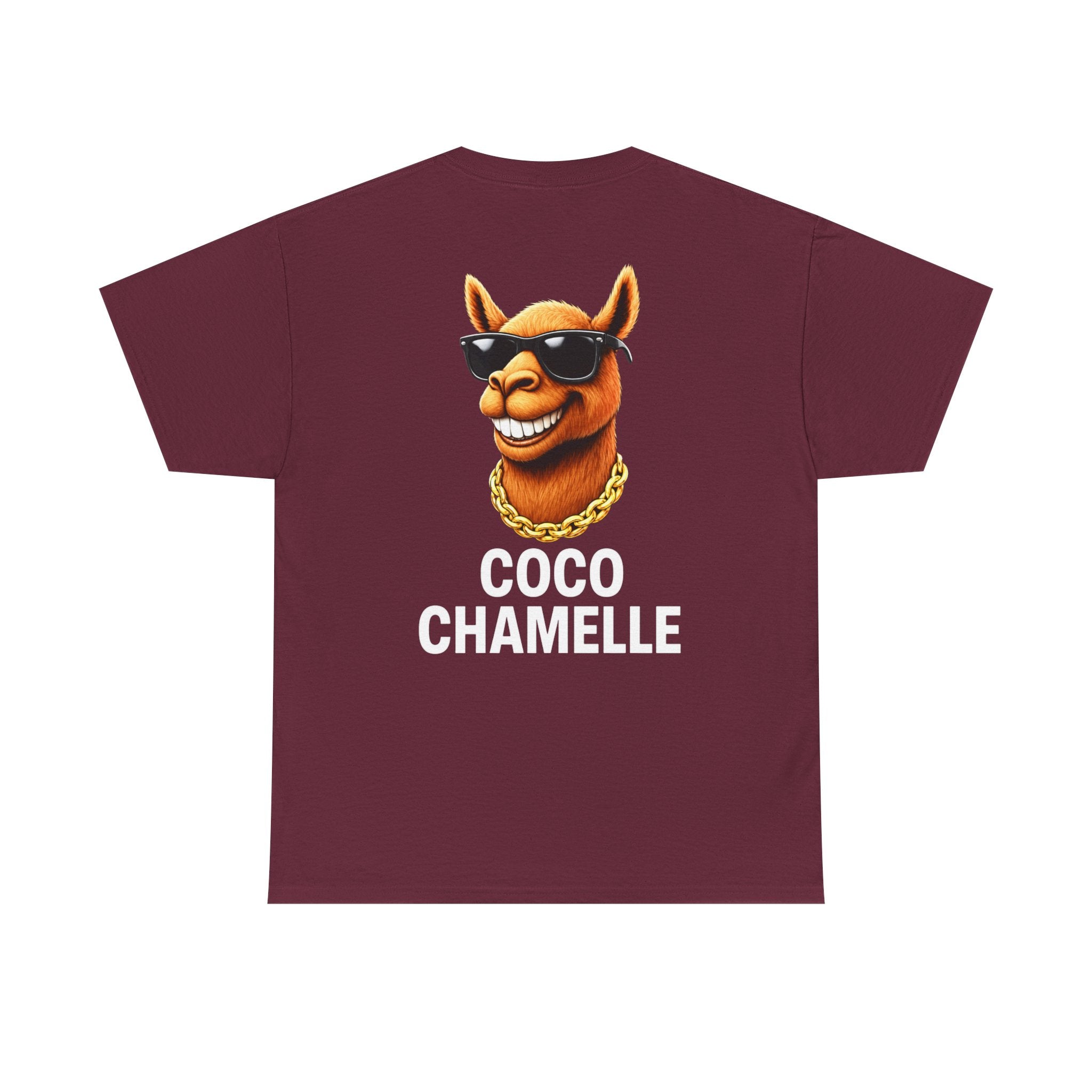 Coco Chamelle Tee Shirt - Cool Camel with Sunglasses & Gold Chain