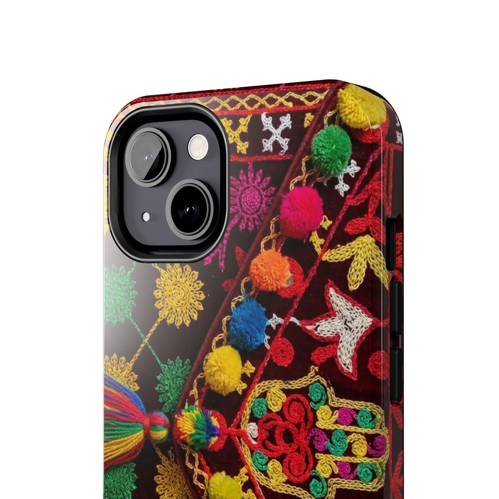 Colorful Pom Pom Pattern Phone Case | Tough Phone Case