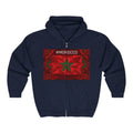Morocco Flag Zip Hoodie | Moroccan Flag Zipper Pull