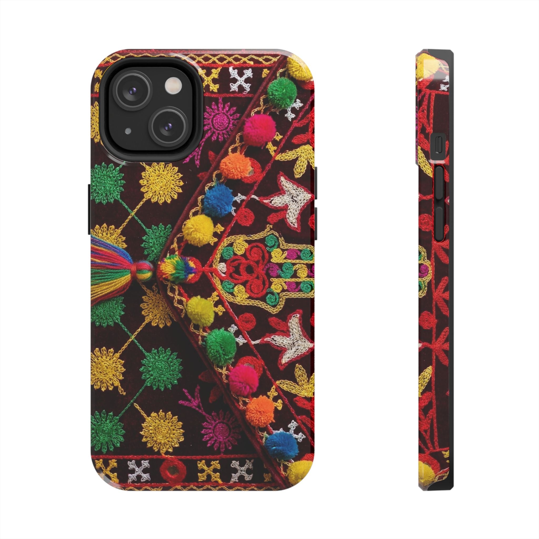 Colorful Pom Pom Pattern Phone Case | Tough Phone Case