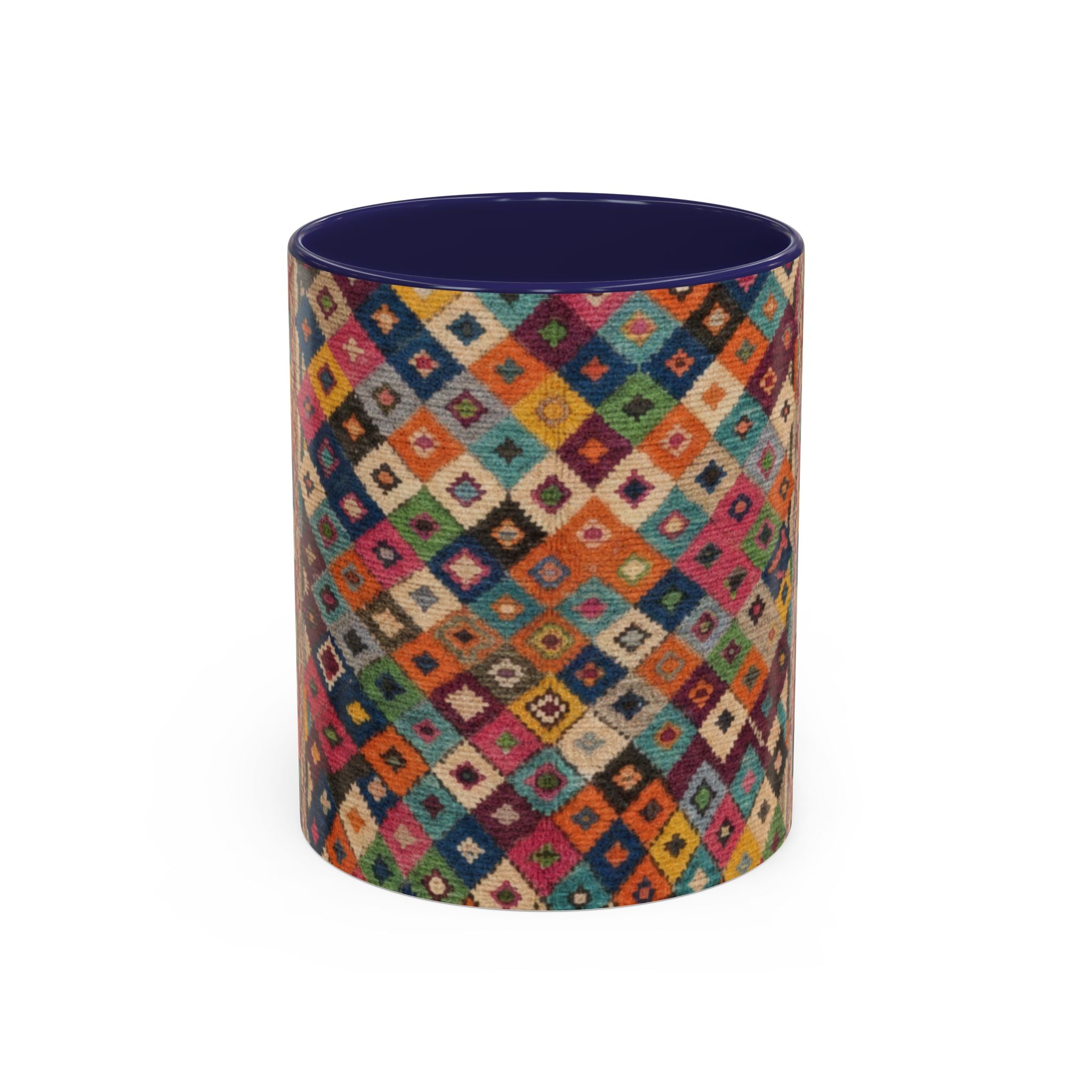 Colorful Kilim Diamond Pattern Mug | Accent Coffee Mug 11oz 15oz