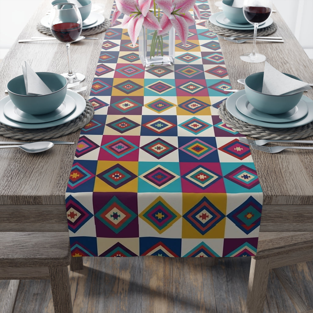 Southwestern Diamond Table Runner | Cotton Blue table runner