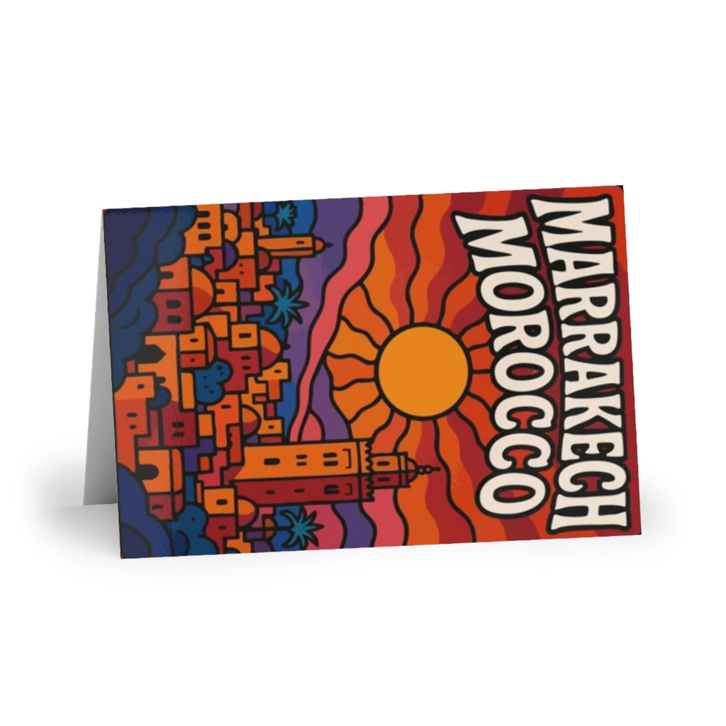 Marrakech Morocco Sunset Illustration postcard | Travel Postcard Style