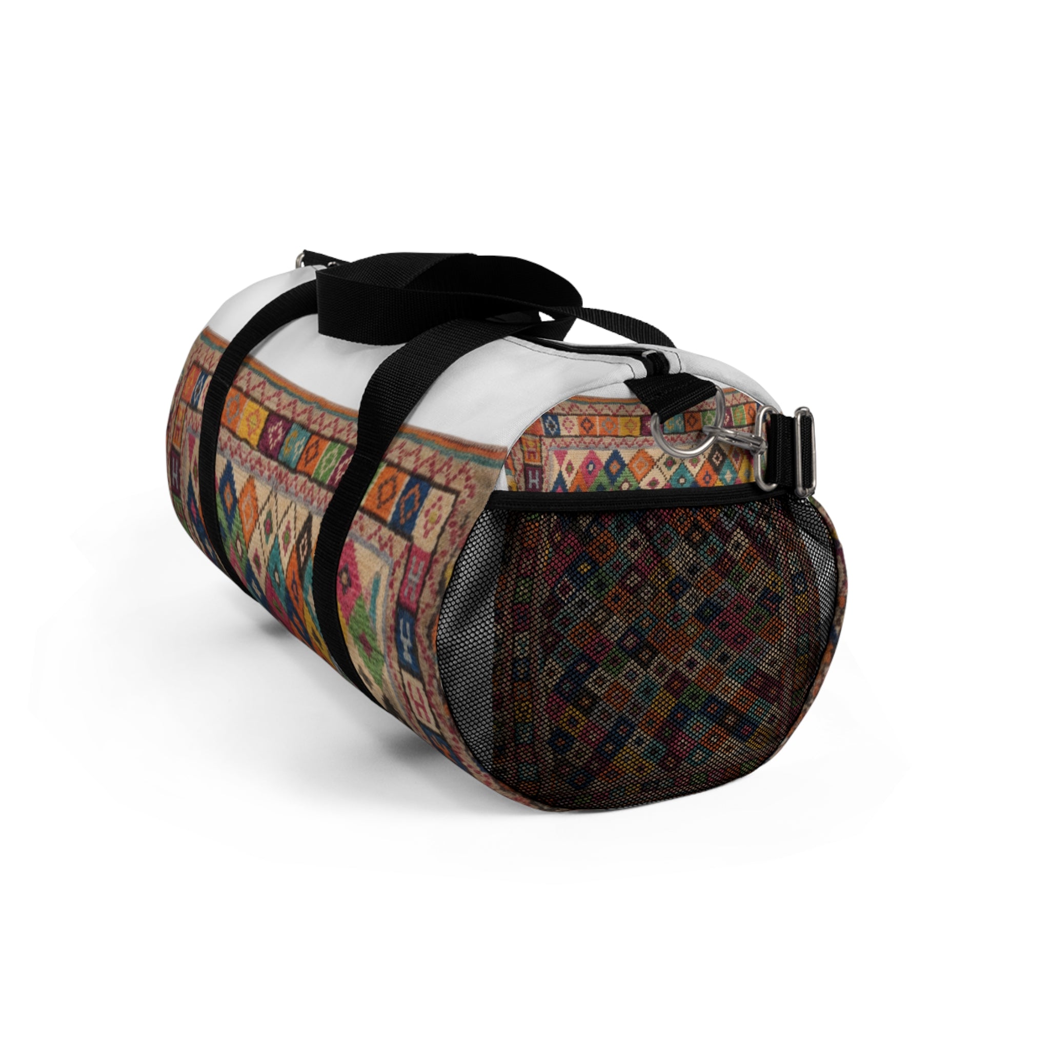Colorful Kilim Pattern Duffel Bag | Geometric Boho Travel Bag