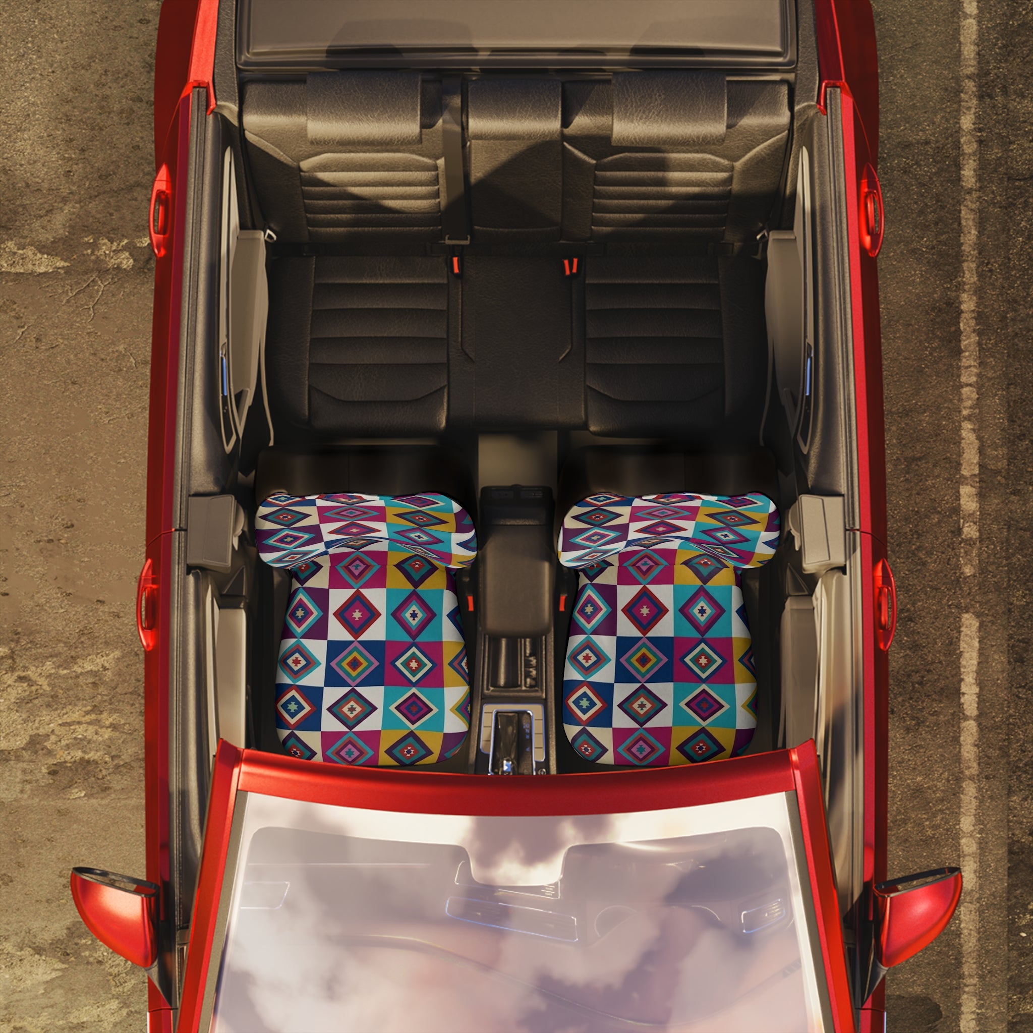 Colorful Geometric Diamond Pattern Car Seat Covers | Southwestern Print