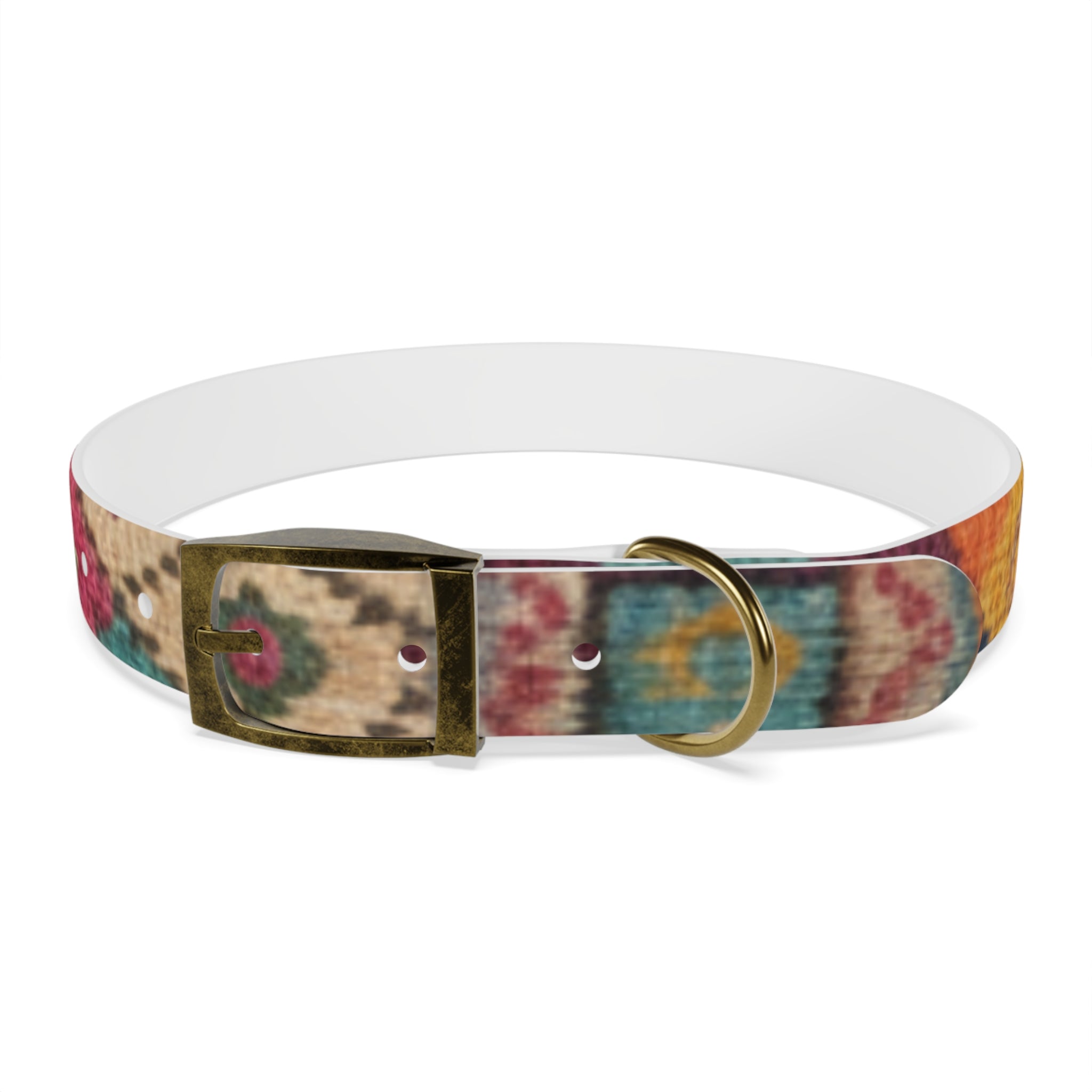 Boho Ikat Pattern Dog Collar | Colorful Southwestern Print