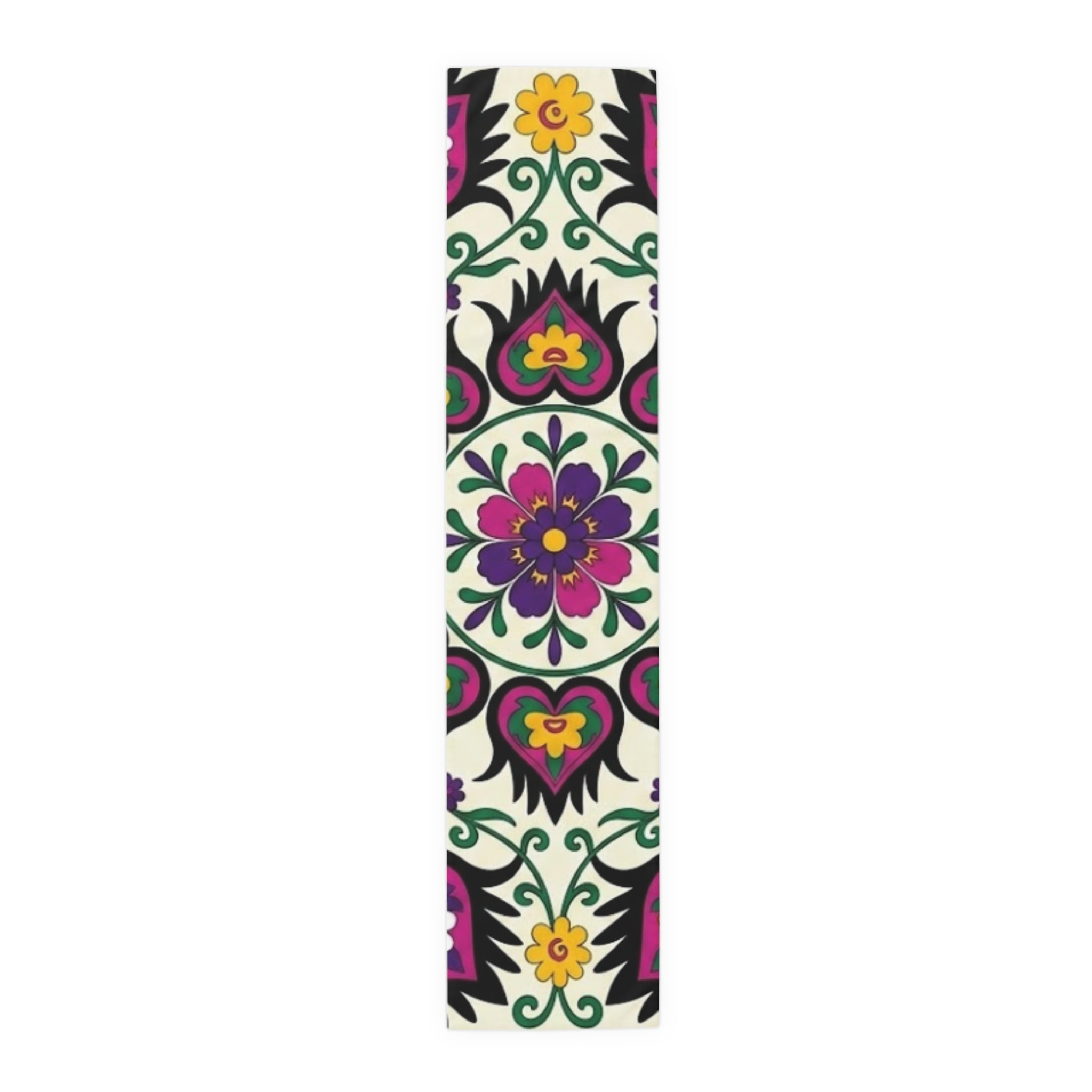 Floral Folk Art Pattern Table Runner | Decorative Dining Linen