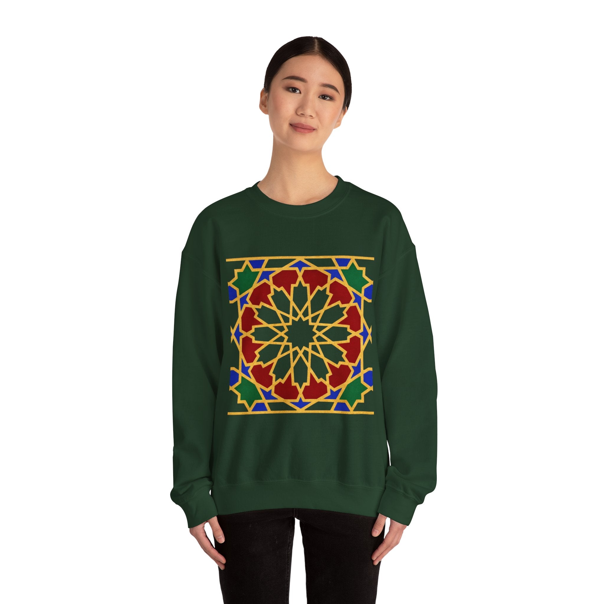 Geometric Moorish Tile Sweatshirt | Moroccan Mosaic Pattern