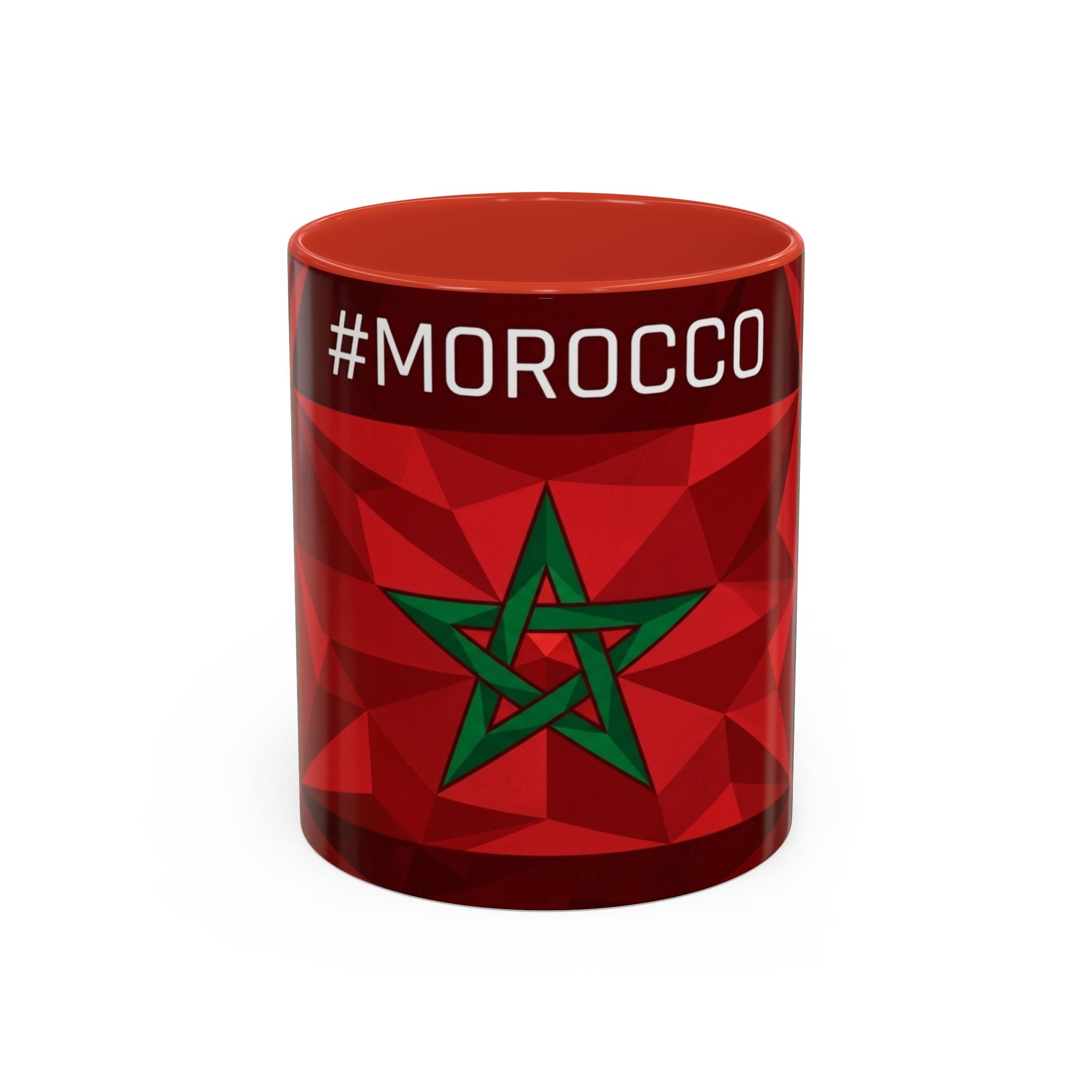 Morocco Flag Red Geometric Star Accent Mug | 11oz 15oz