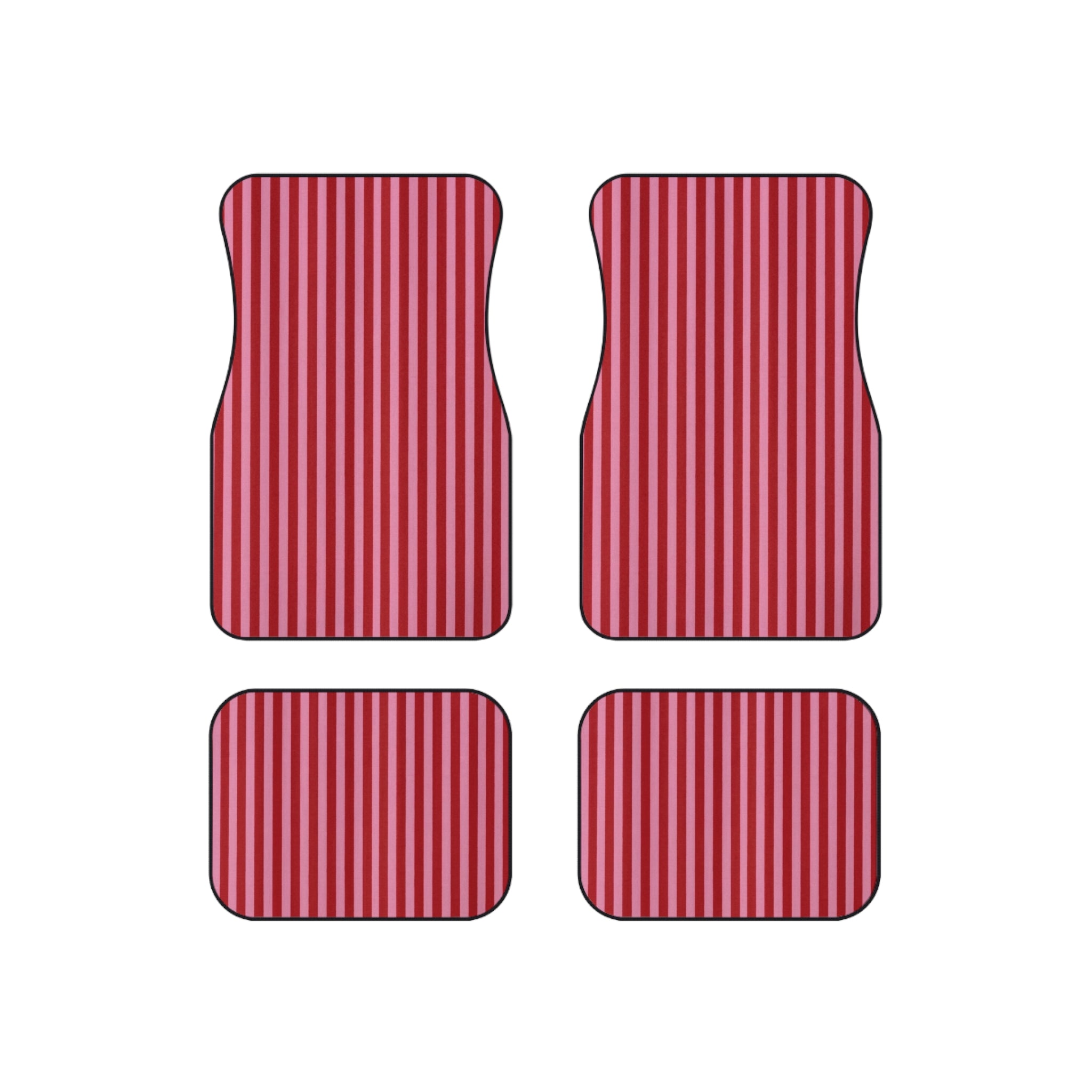 Red and Pink Stripe Car Floor Mats, Car Interiors Decoration | Gifts for Women Drivers