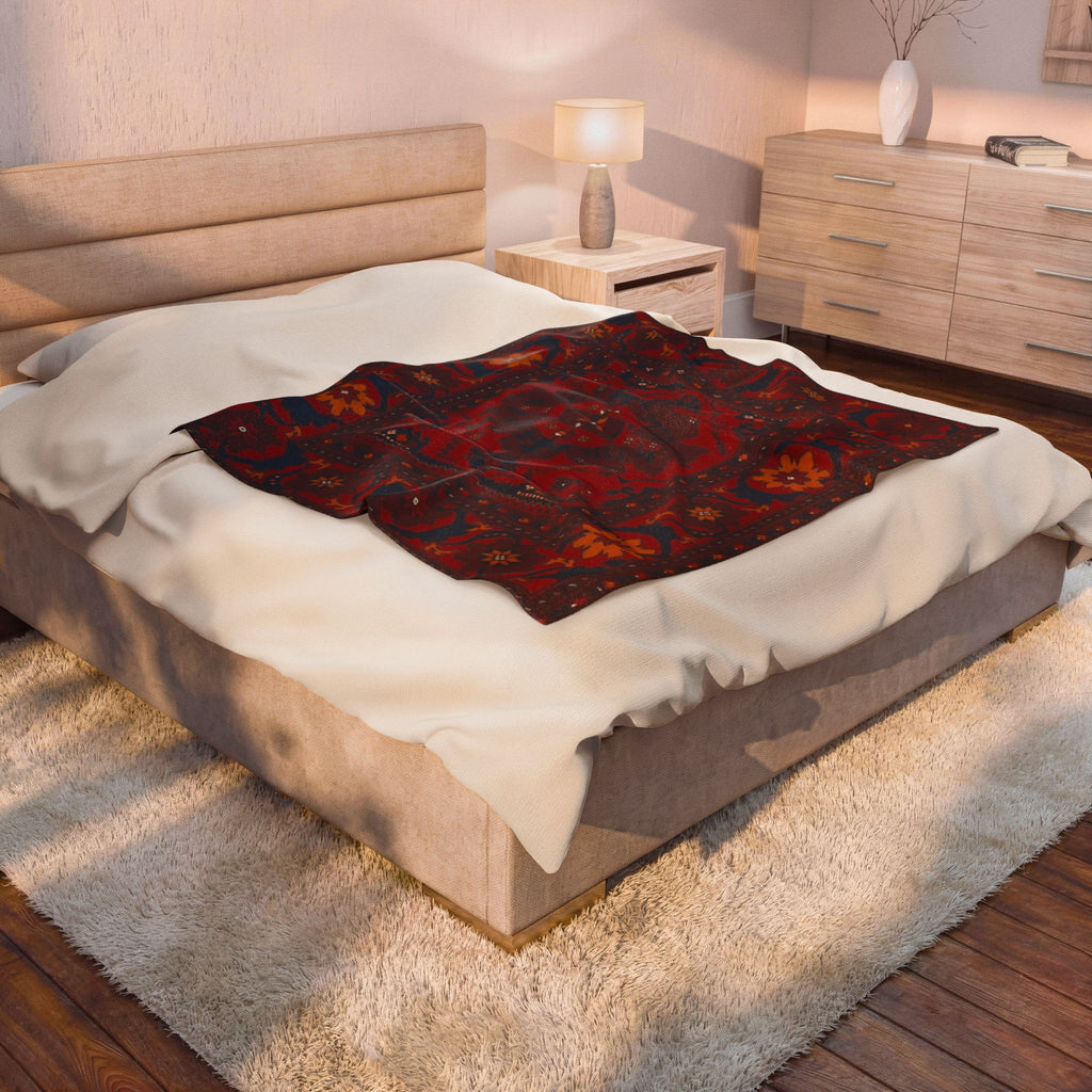 Persian Blanket | Red Ornamental Boho Throw