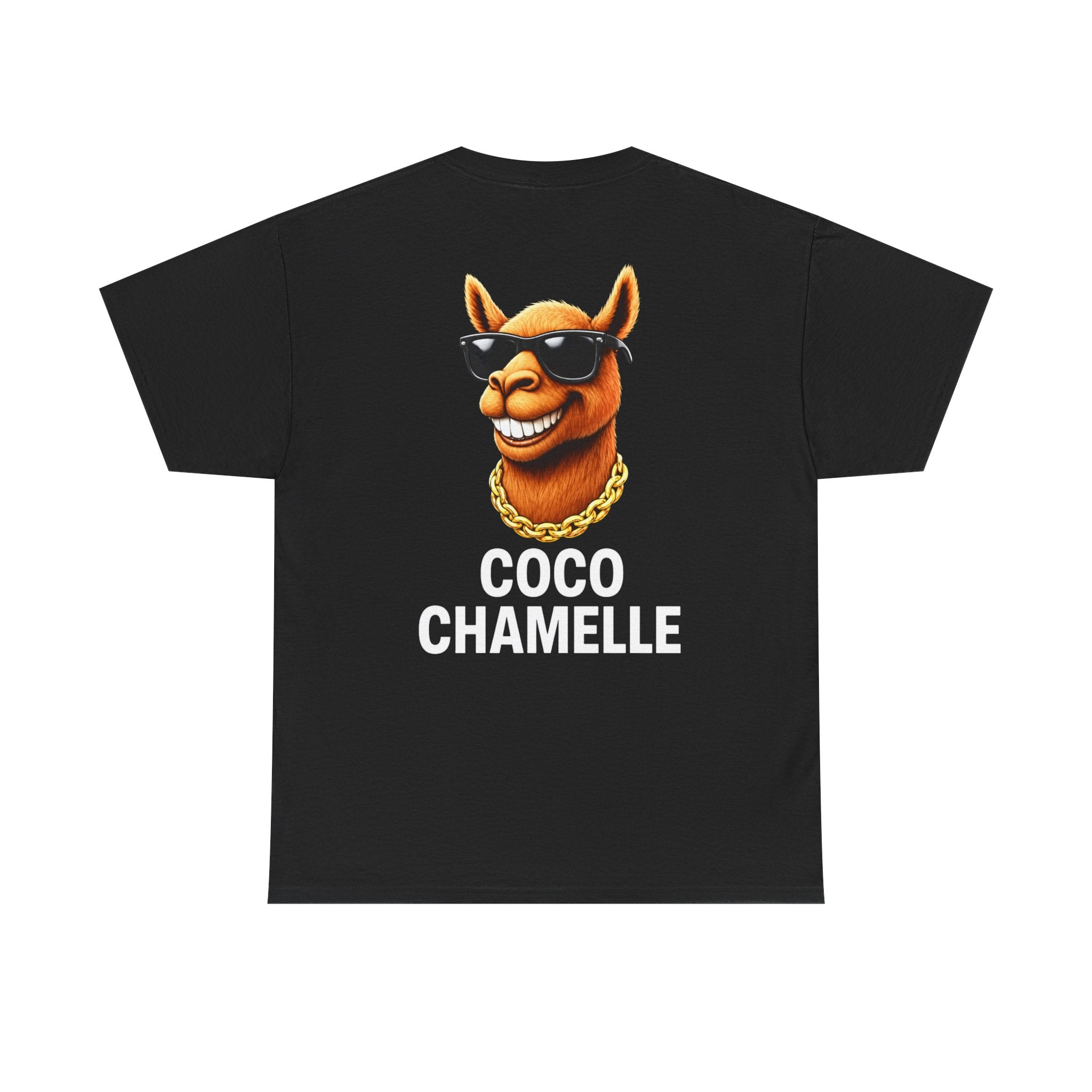 Coco Chamelle Tee Shirt - Cool Camel with Sunglasses & Gold Chain