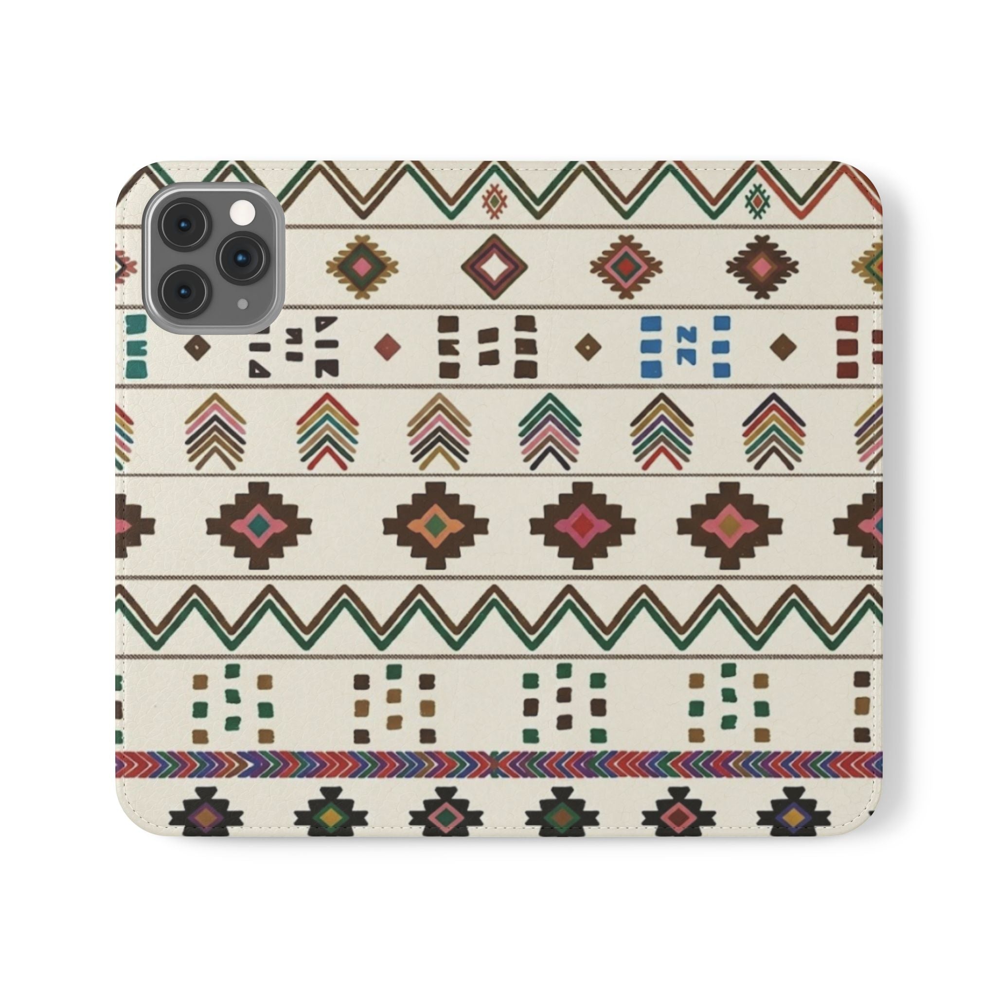 Southwestern Aztec Pattern Flip Case | Tribal Phone Wallet, Card Slots
