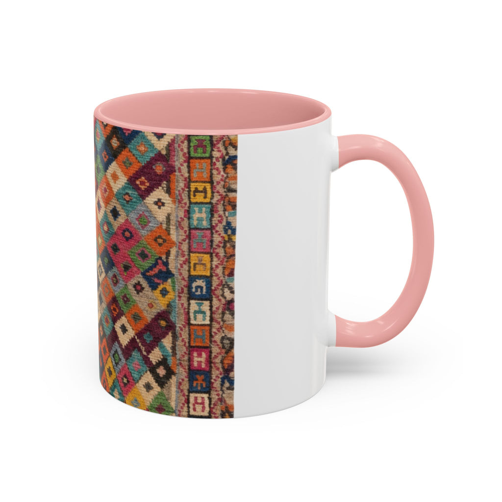 Colorful Kilim Diamond Pattern Mug | Accent Coffee Mug 11oz 15oz