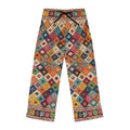 Colorful Diamond Quilt Moroccan Pattern Pants | Boho Geometric Lounge
