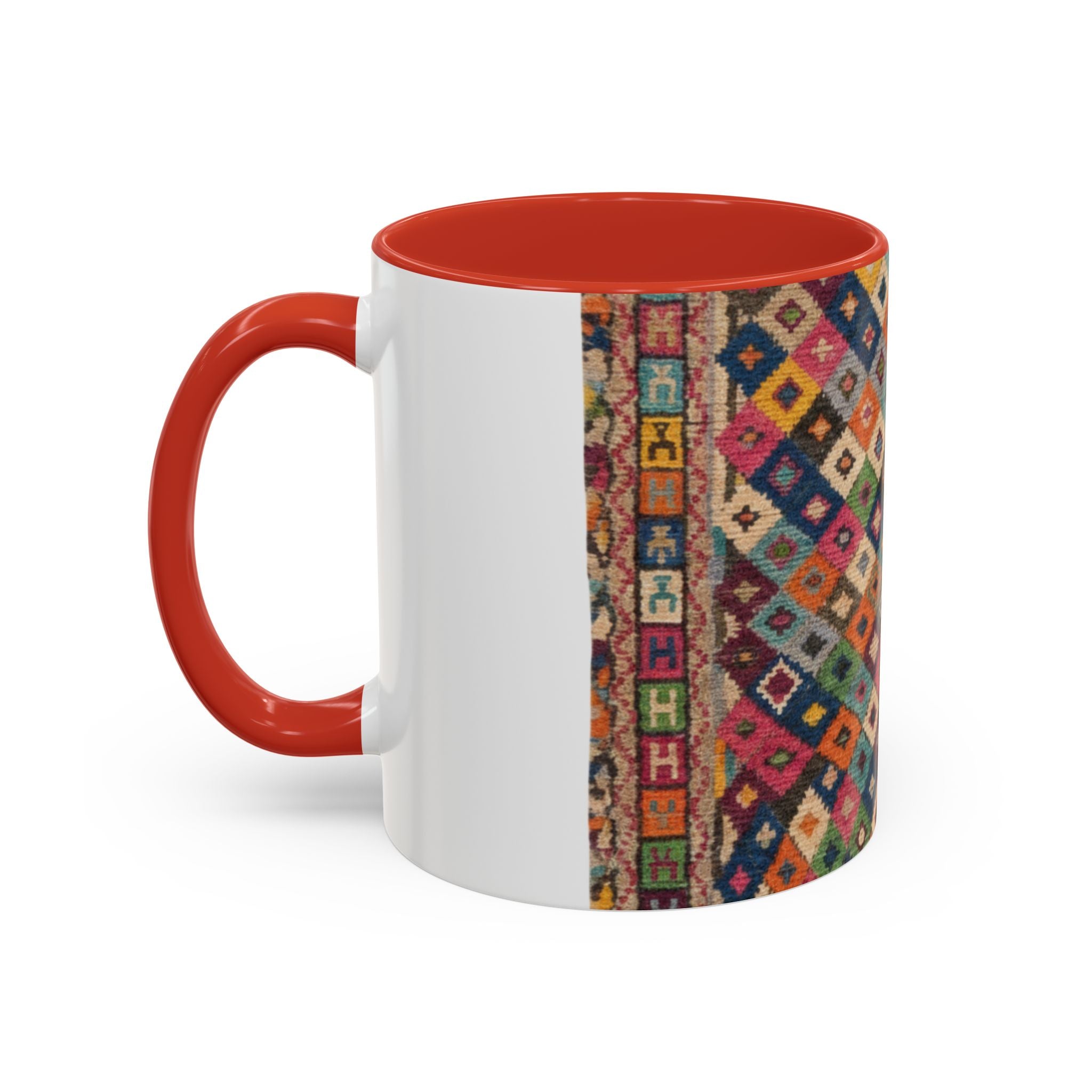 Colorful Kilim Diamond Pattern Mug | Accent Coffee Mug 11oz 15oz