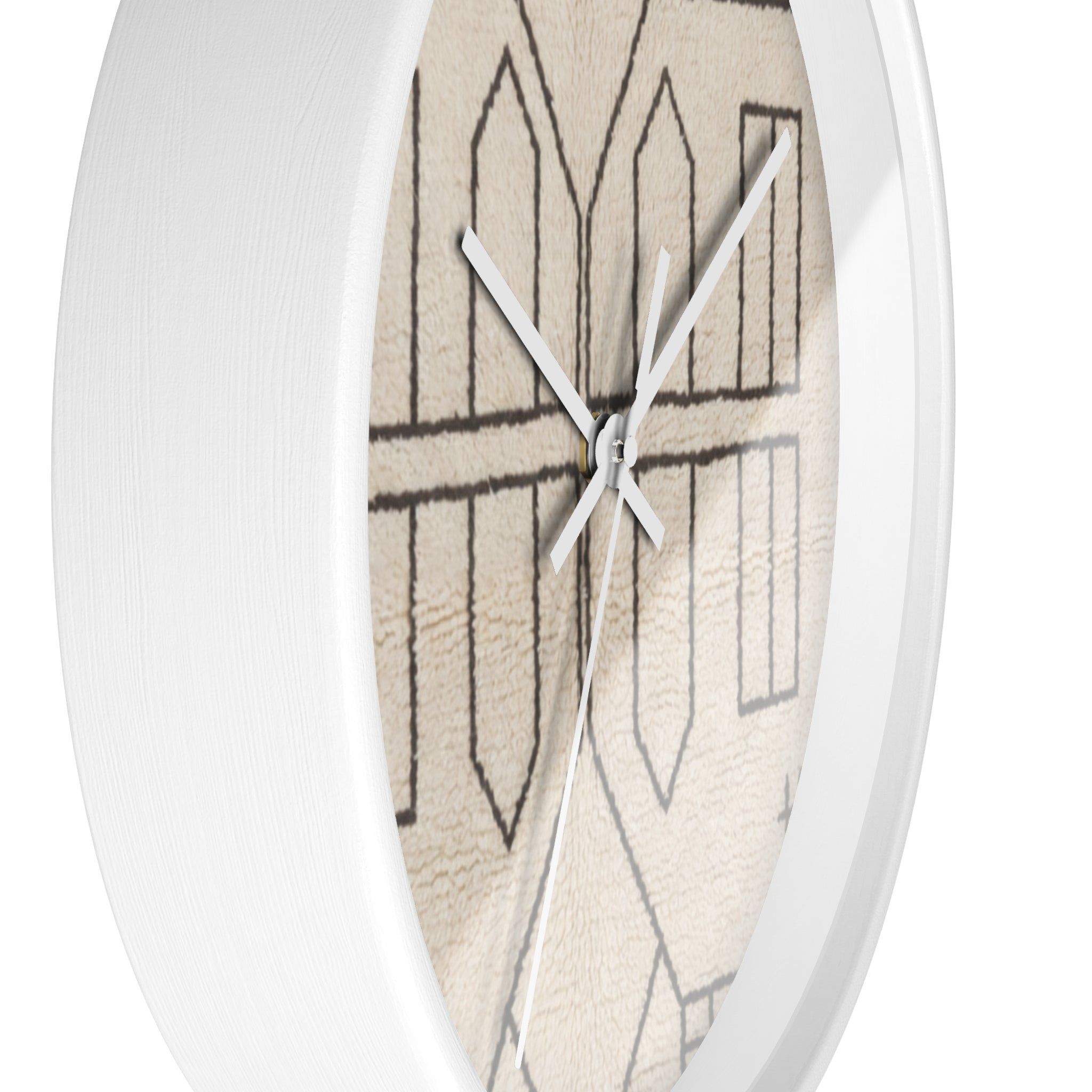 Geometric Line Moroccan Pattern Wall Clock | Neutral Modern Home Decor