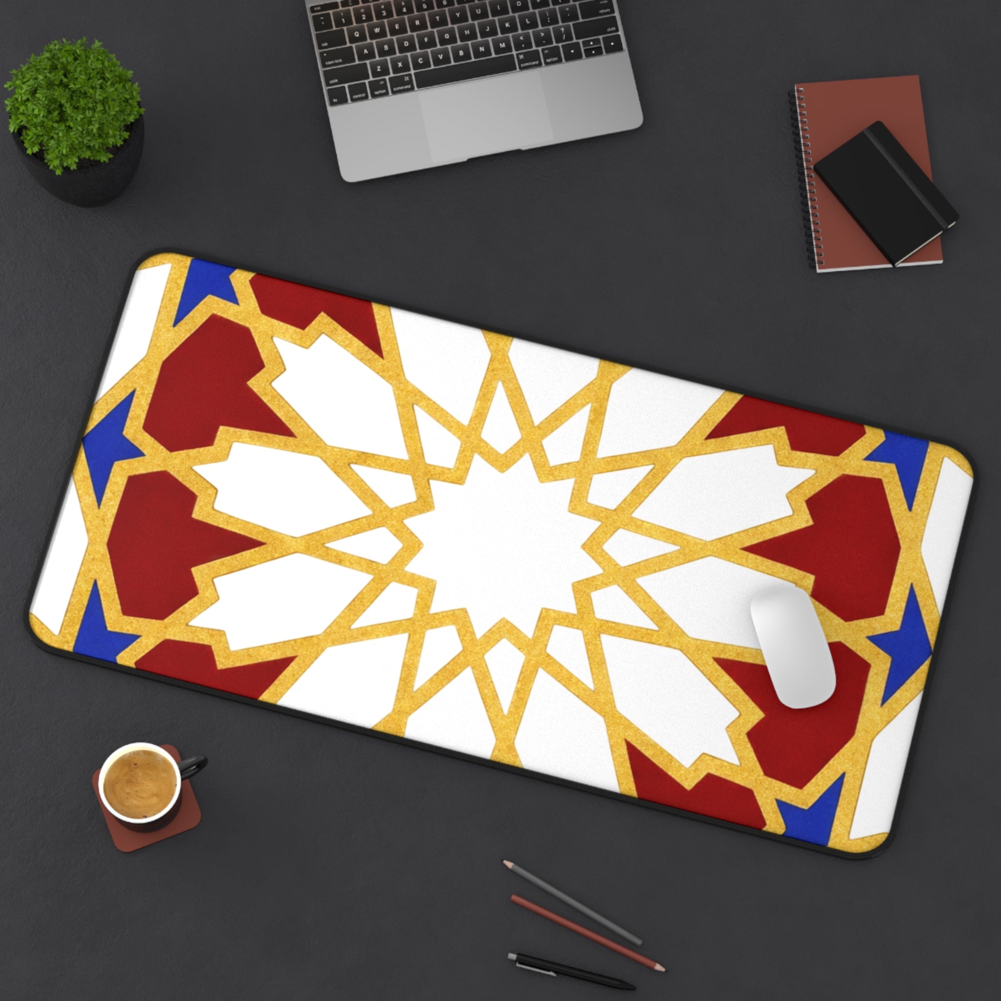 Geometric Moorish Star Desk Mat | Moroccan Pattern Mousepad